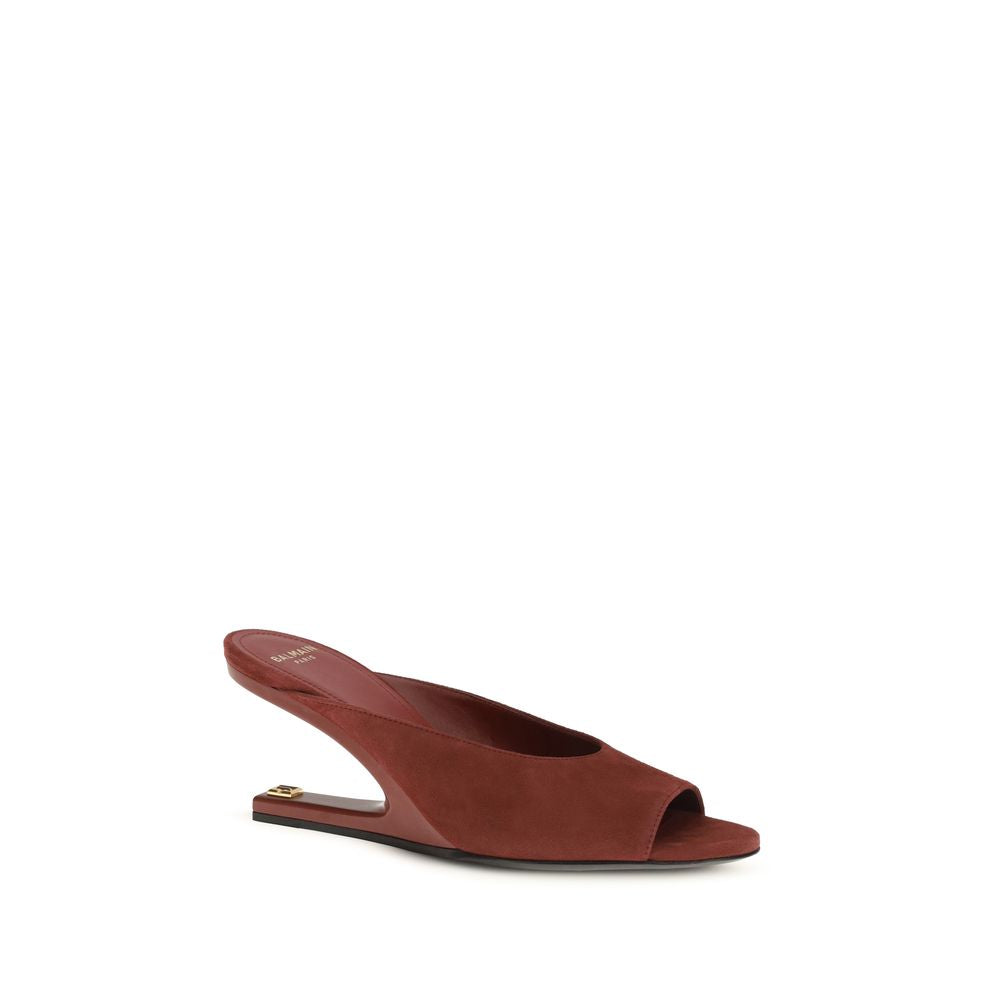 Balmain Bordeaux Goatskin Mules Balmain