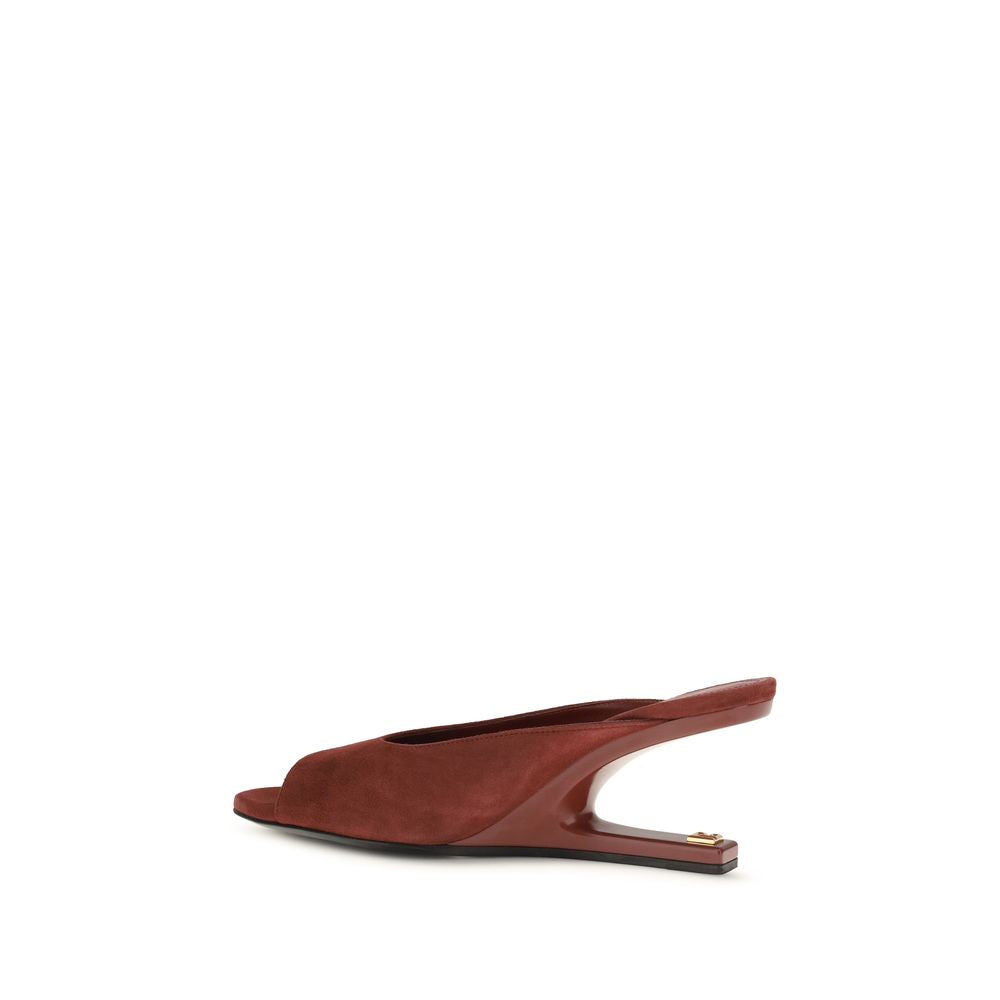 Balmain Bordeaux Goatskin Mules Balmain