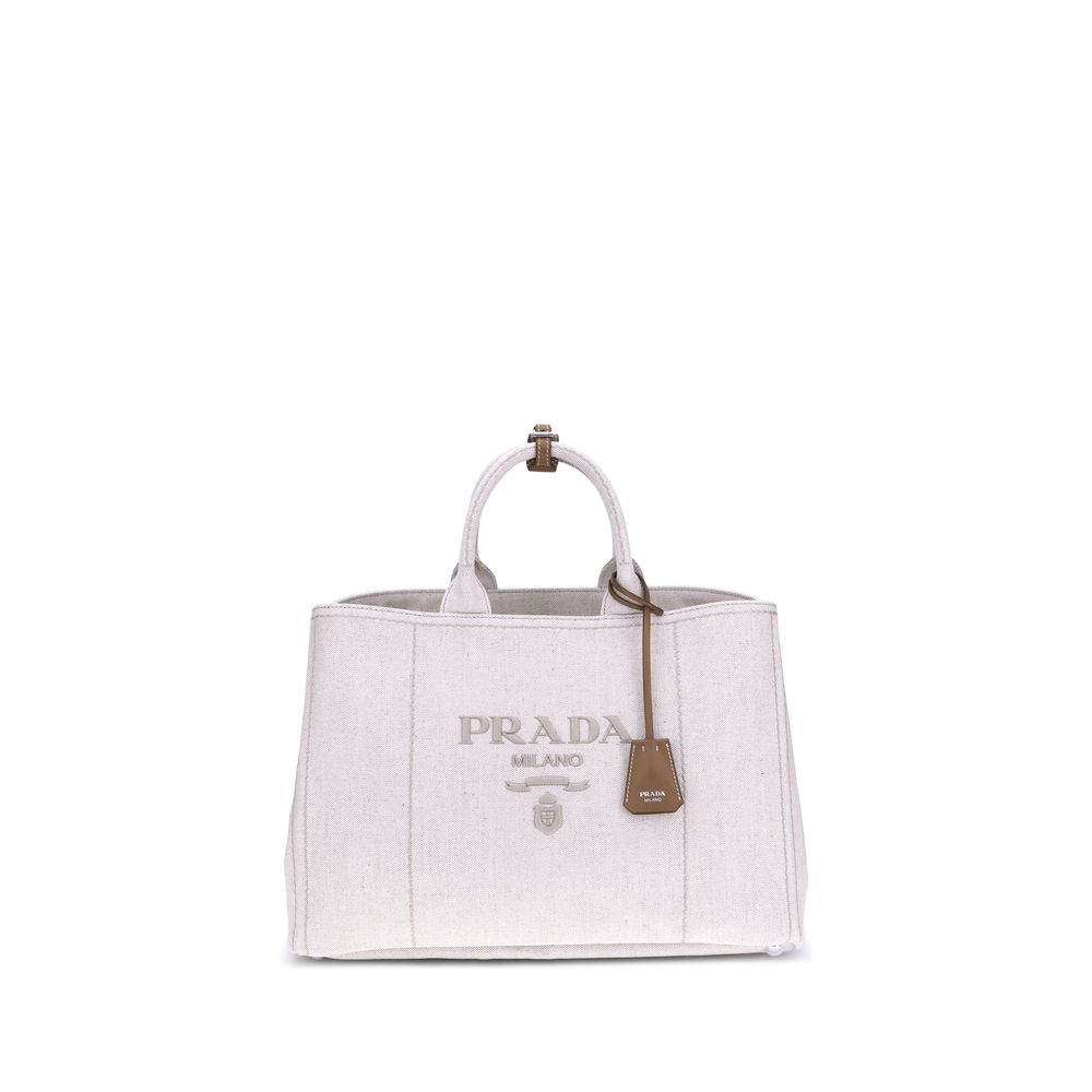Prada Beige Cotton Shoulder Bag Prada