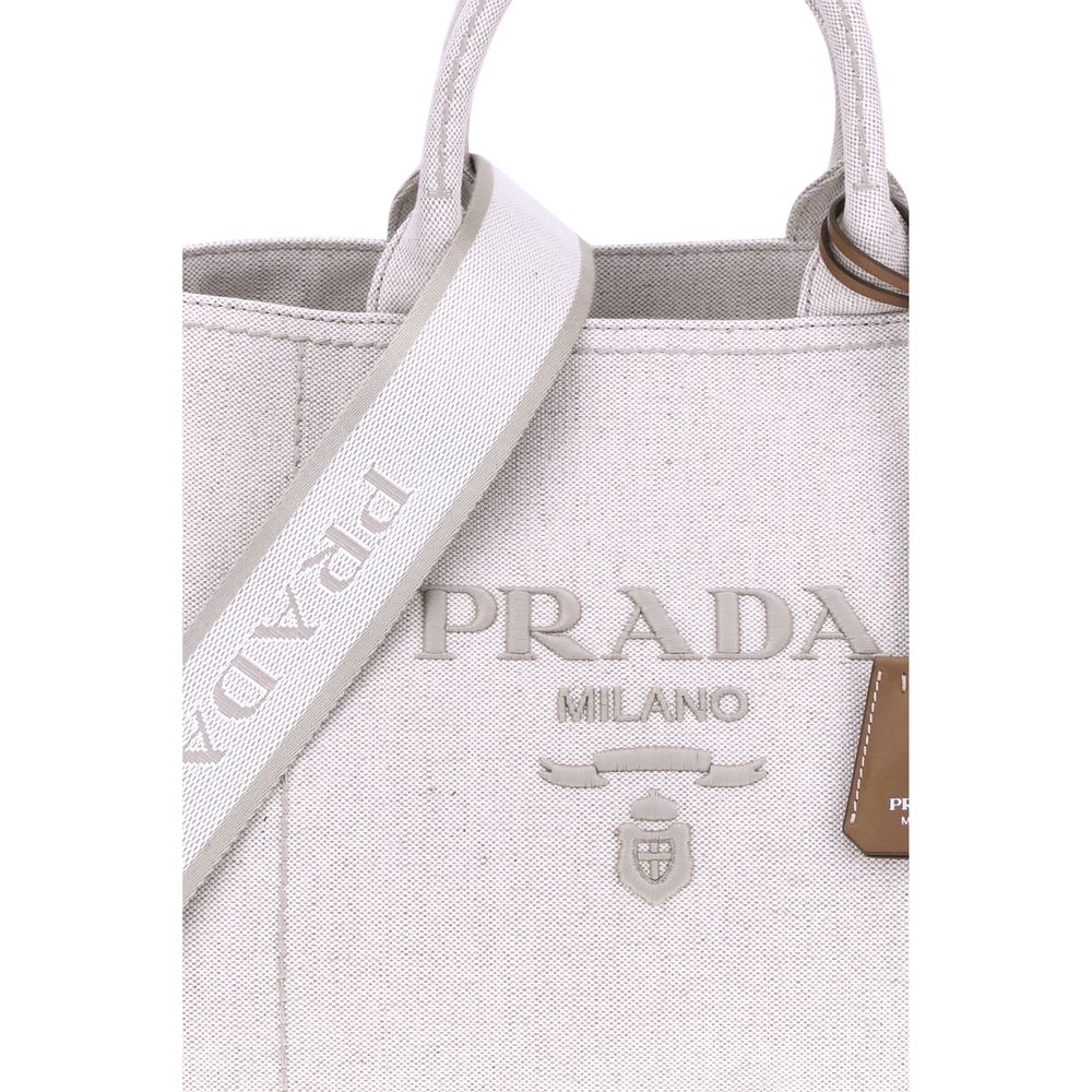 Prada Beige Cotton Shoulder Bag Prada