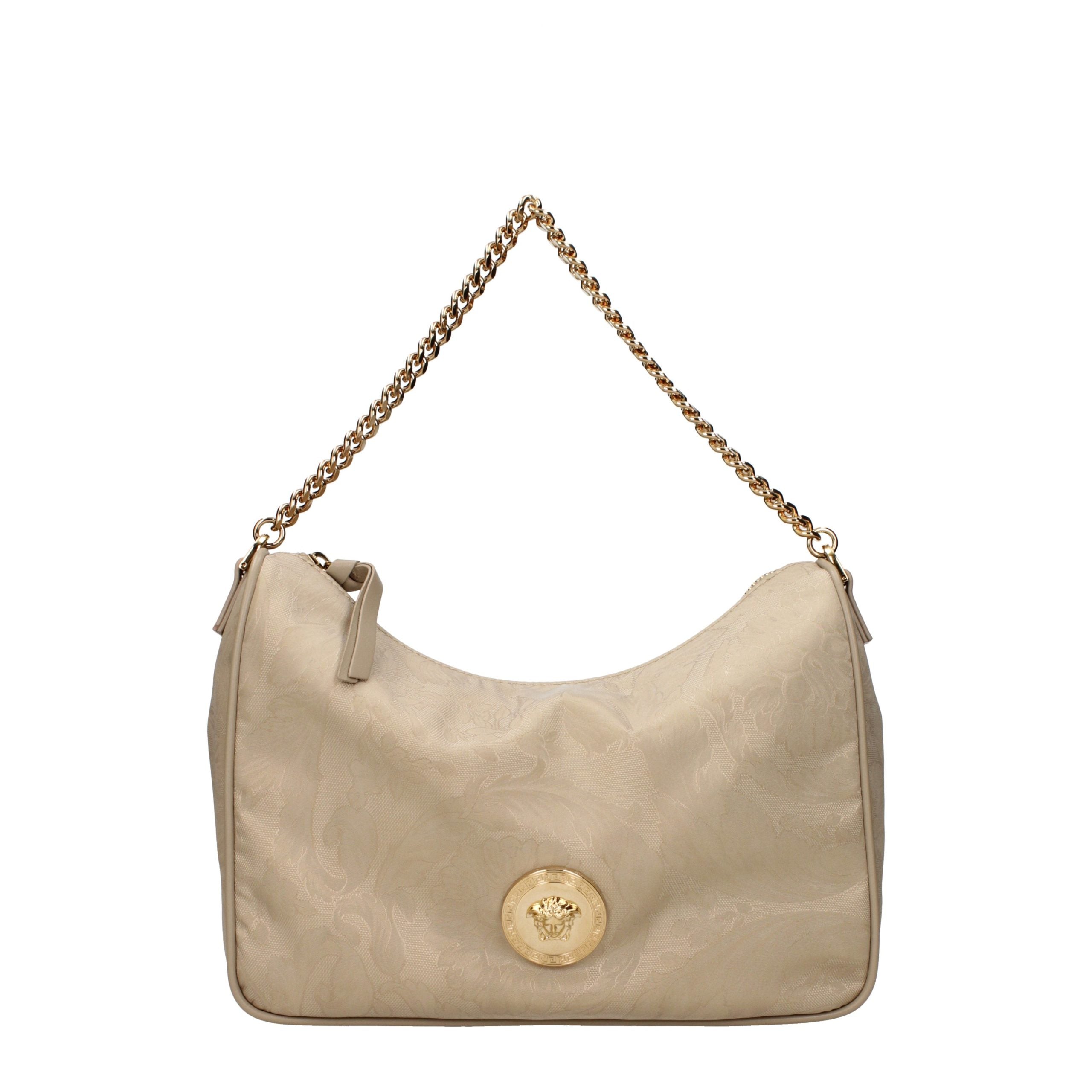 Versace Beige Fabric Handbag Versace