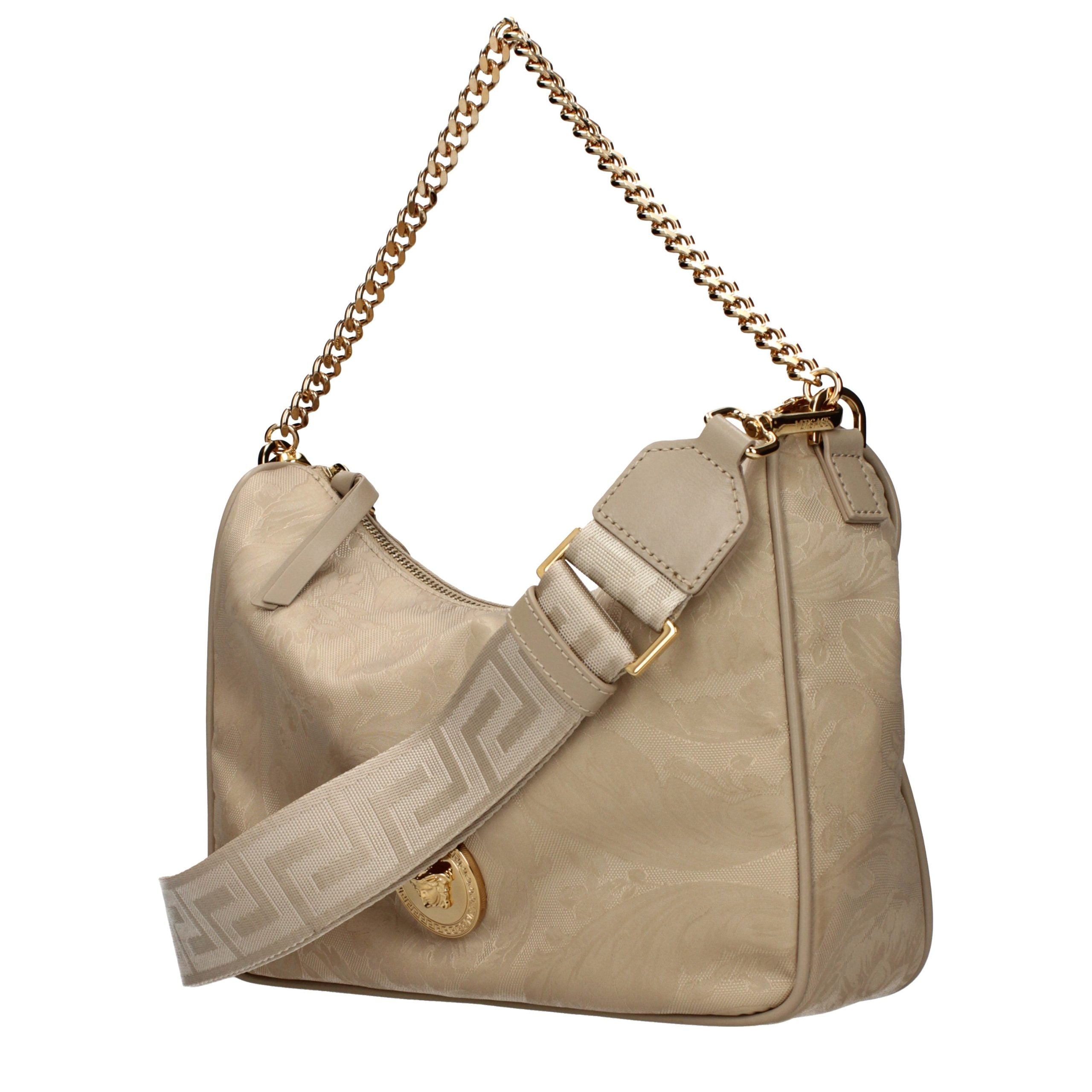 Versace Beige Fabric Handbag Versace