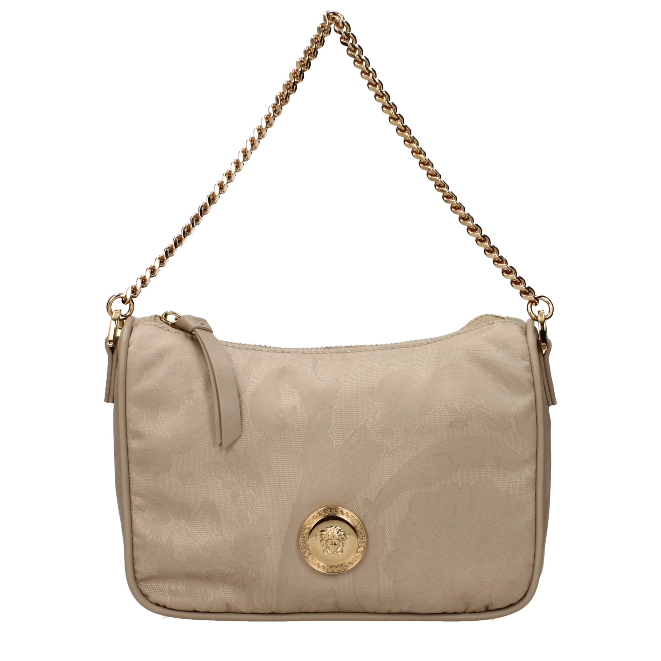 Versace Beige Fabric Handbag Versace