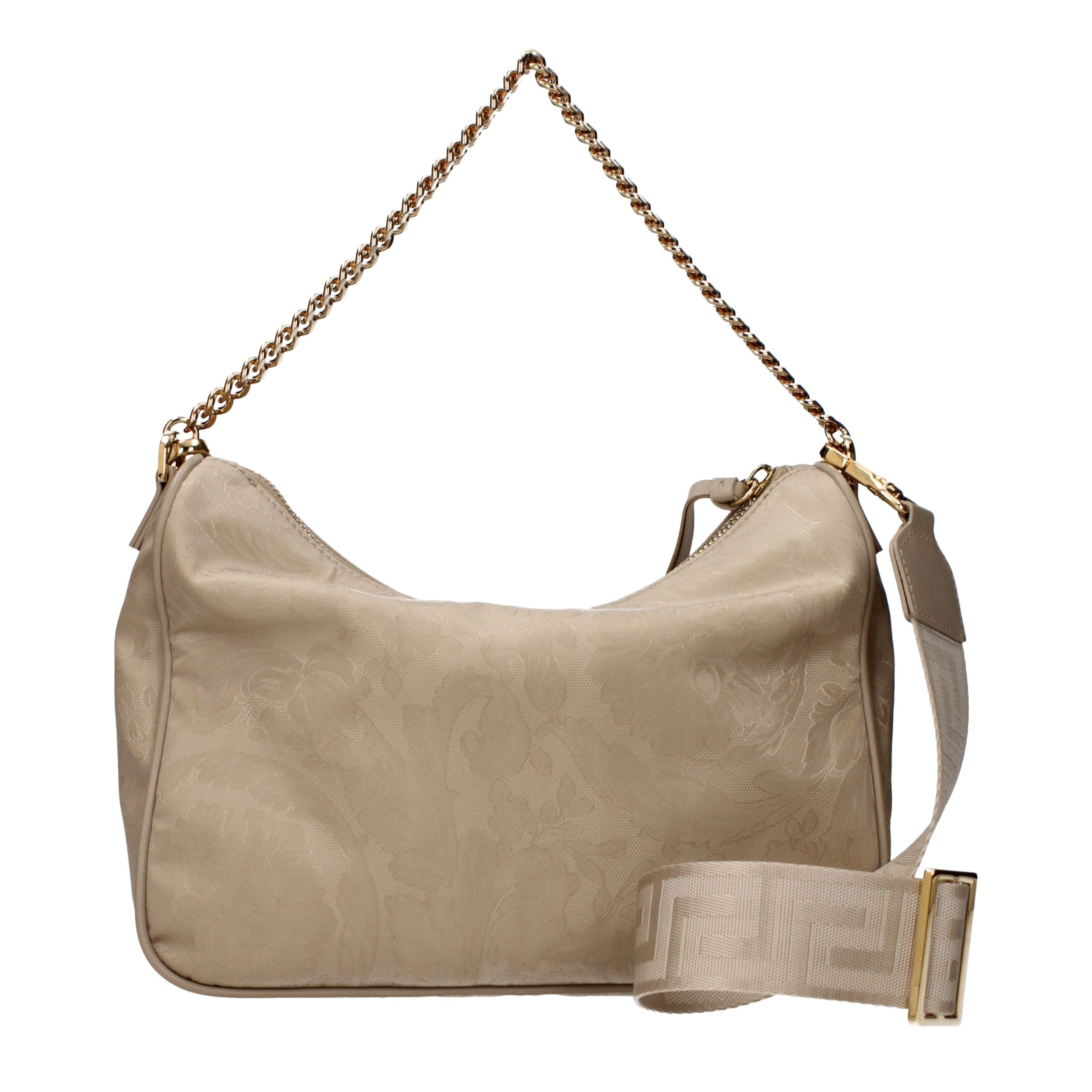Versace Beige Fabric Handbag Versace