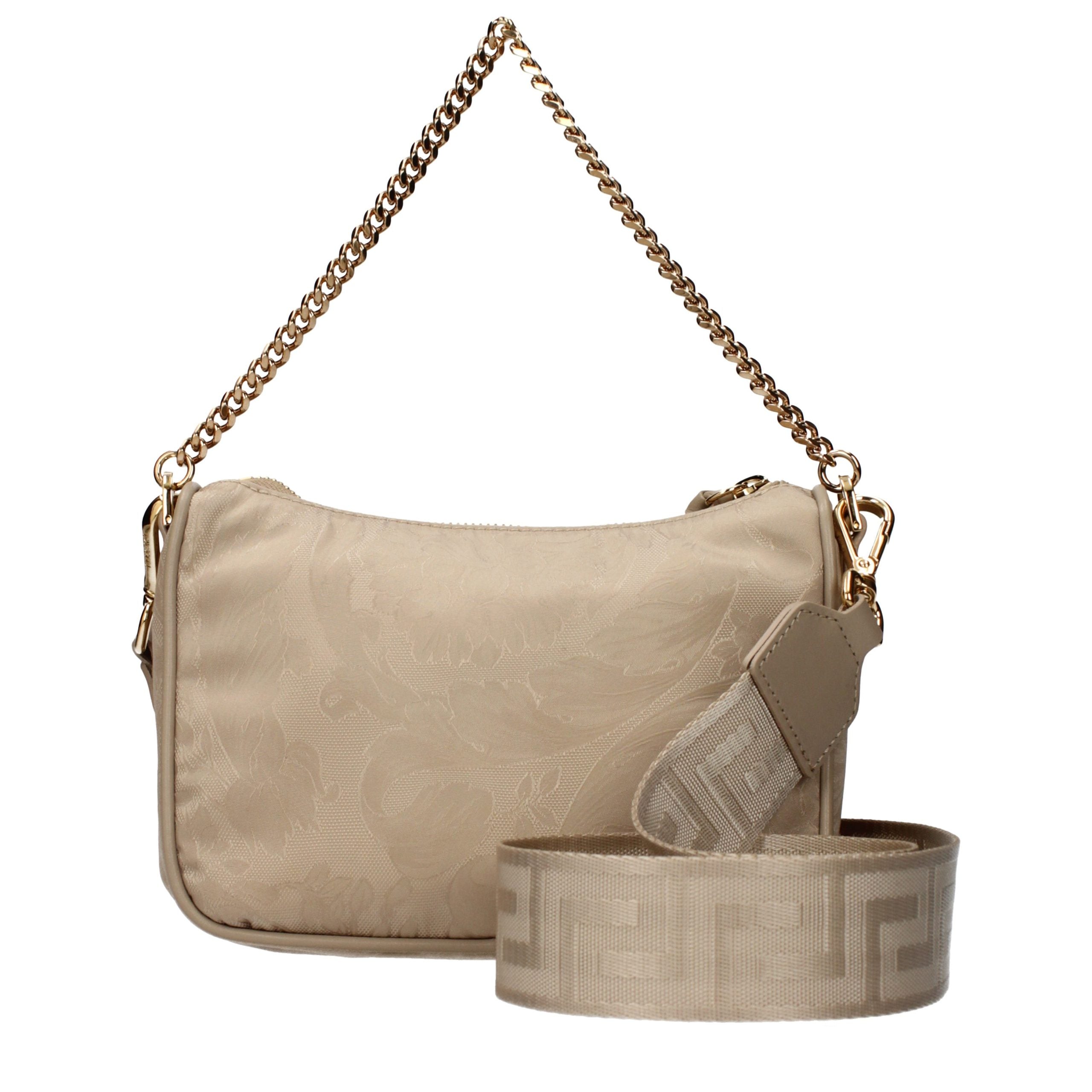 Versace Beige Fabric Handbag Versace