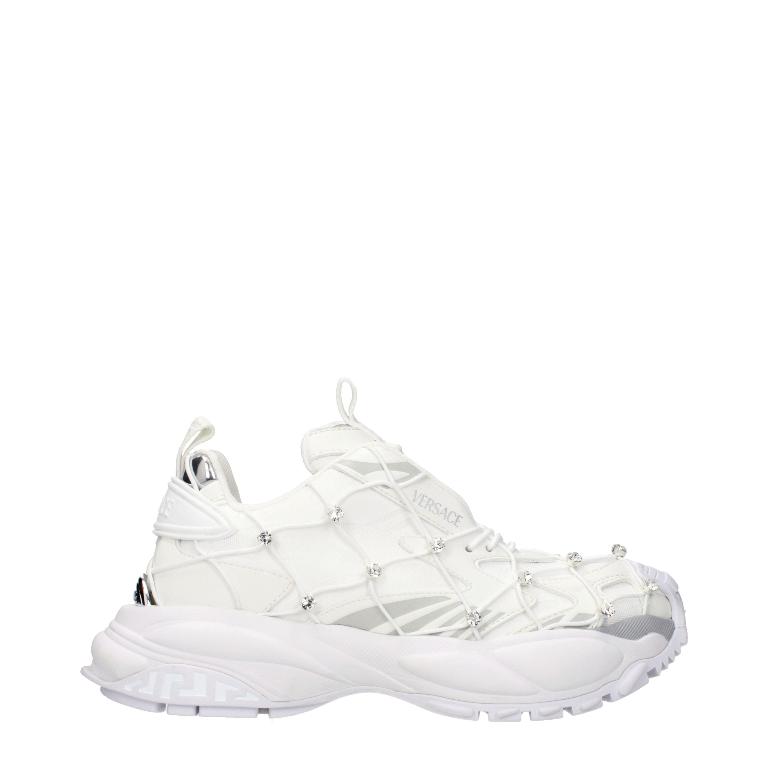 Versace White Fabric Sneakers Versace