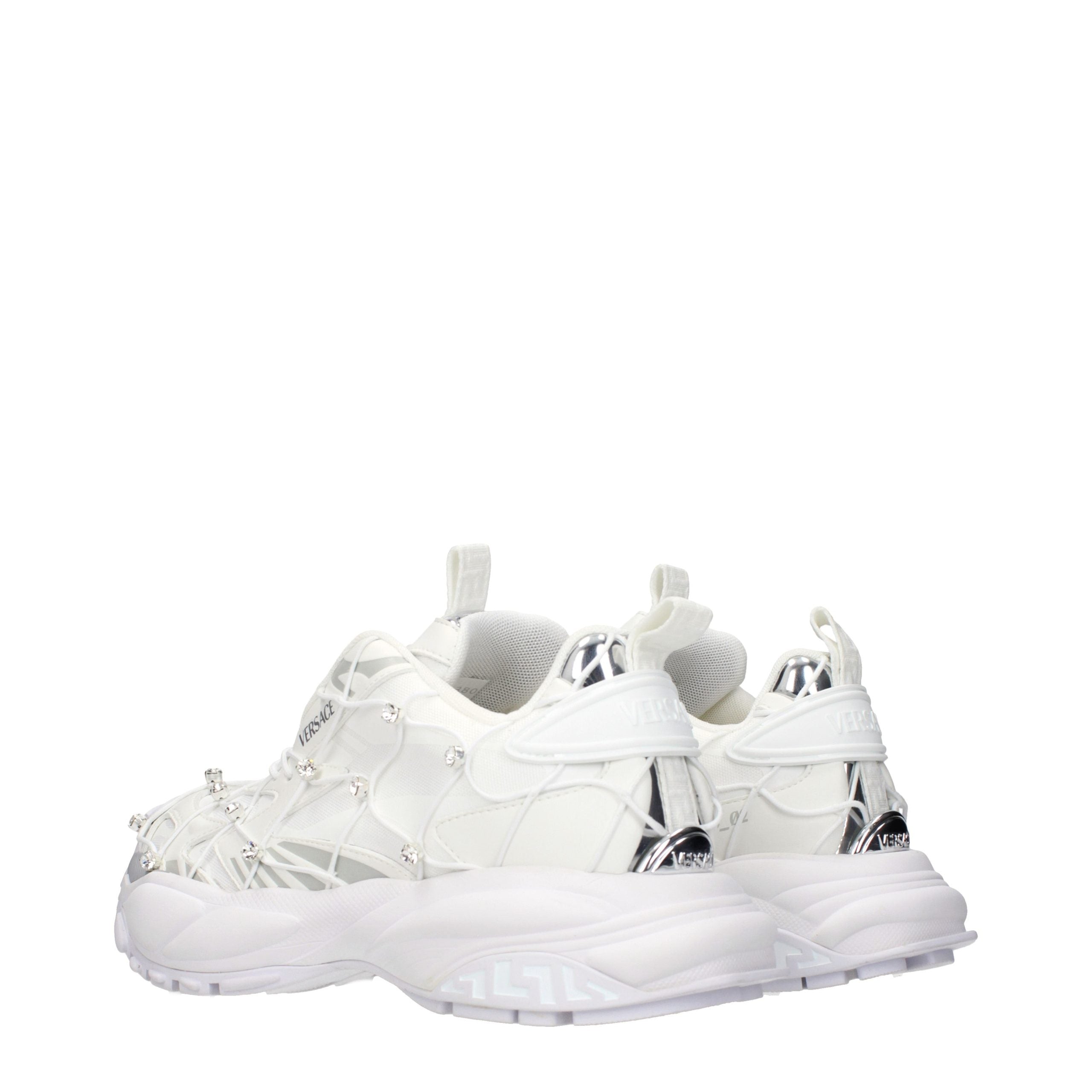 Versace White Fabric Sneakers Versace