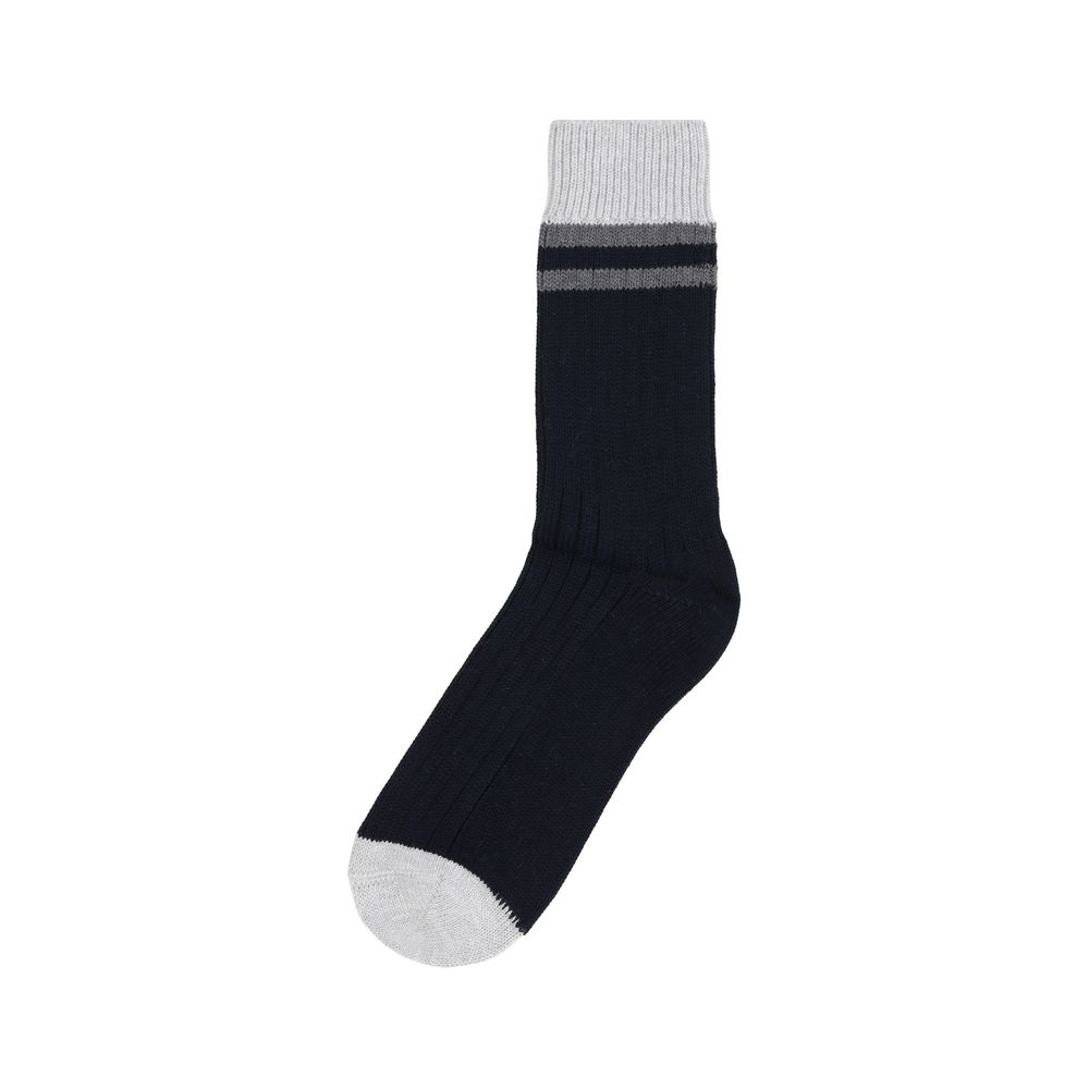 Brunello Cucinelli Black Cotton Socks Brunello Cucinelli