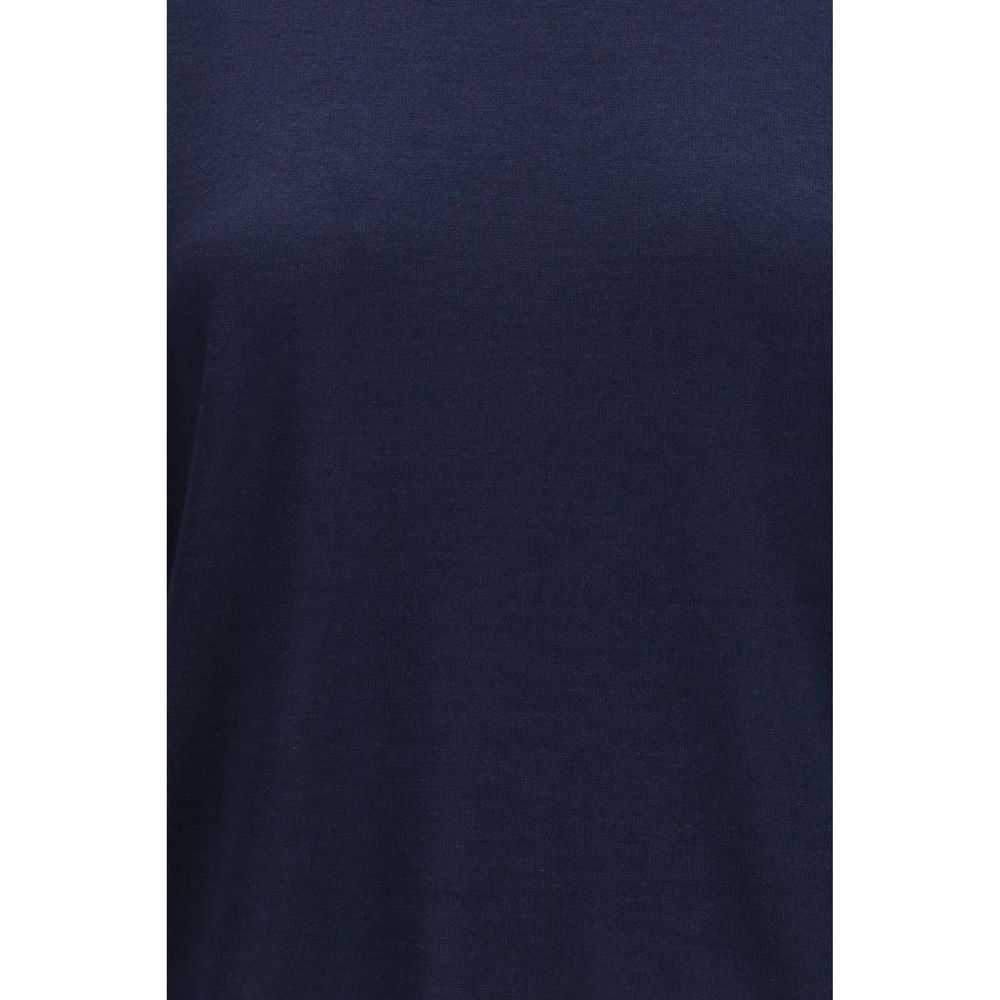 Brunello Cucinelli Blue Cashmere Sleeveles Sweater Brunello Cucinelli