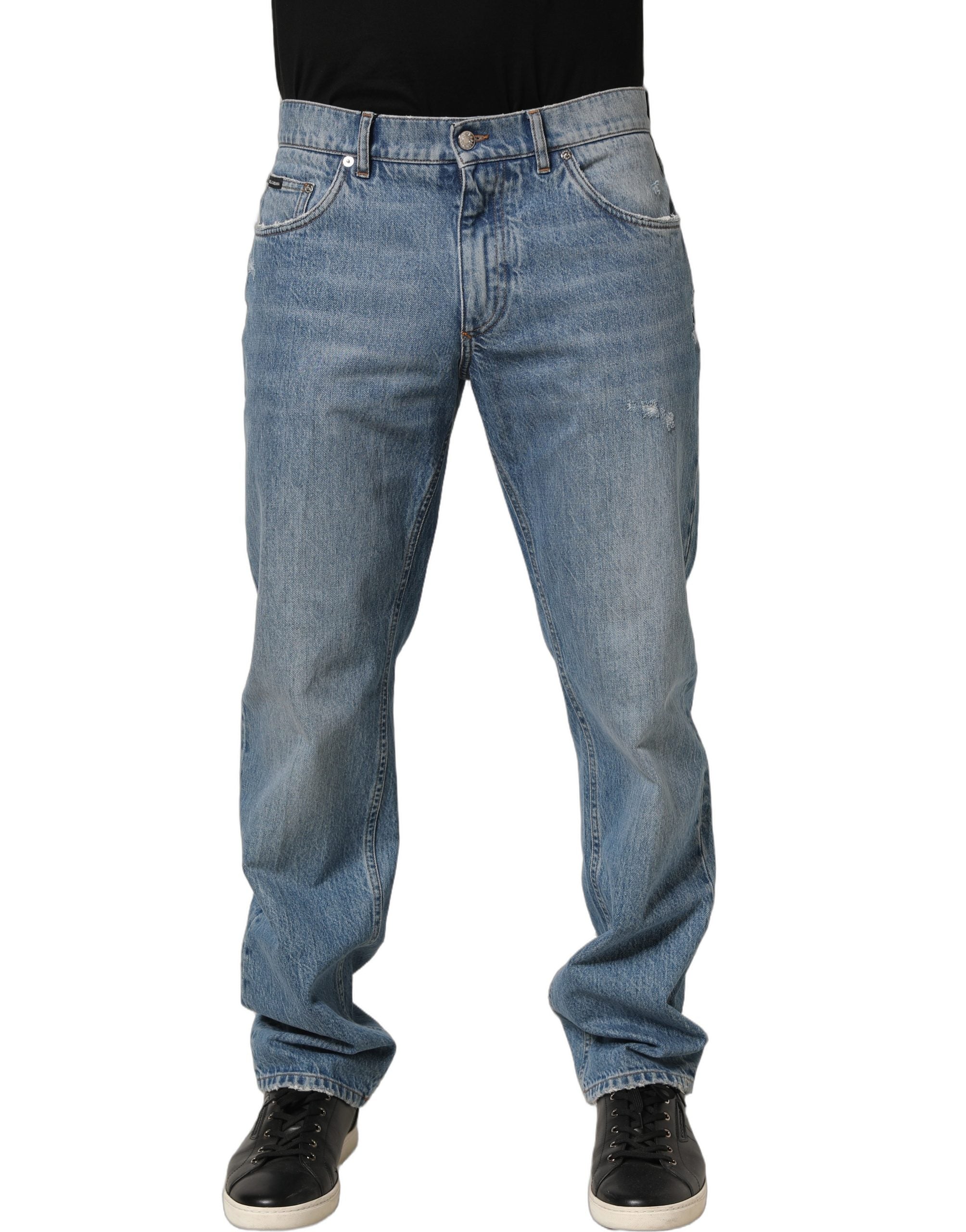 Dolce & Gabbana Light Blue Washed MidWaist Classic Denim Jeans Dolce & Gabbana