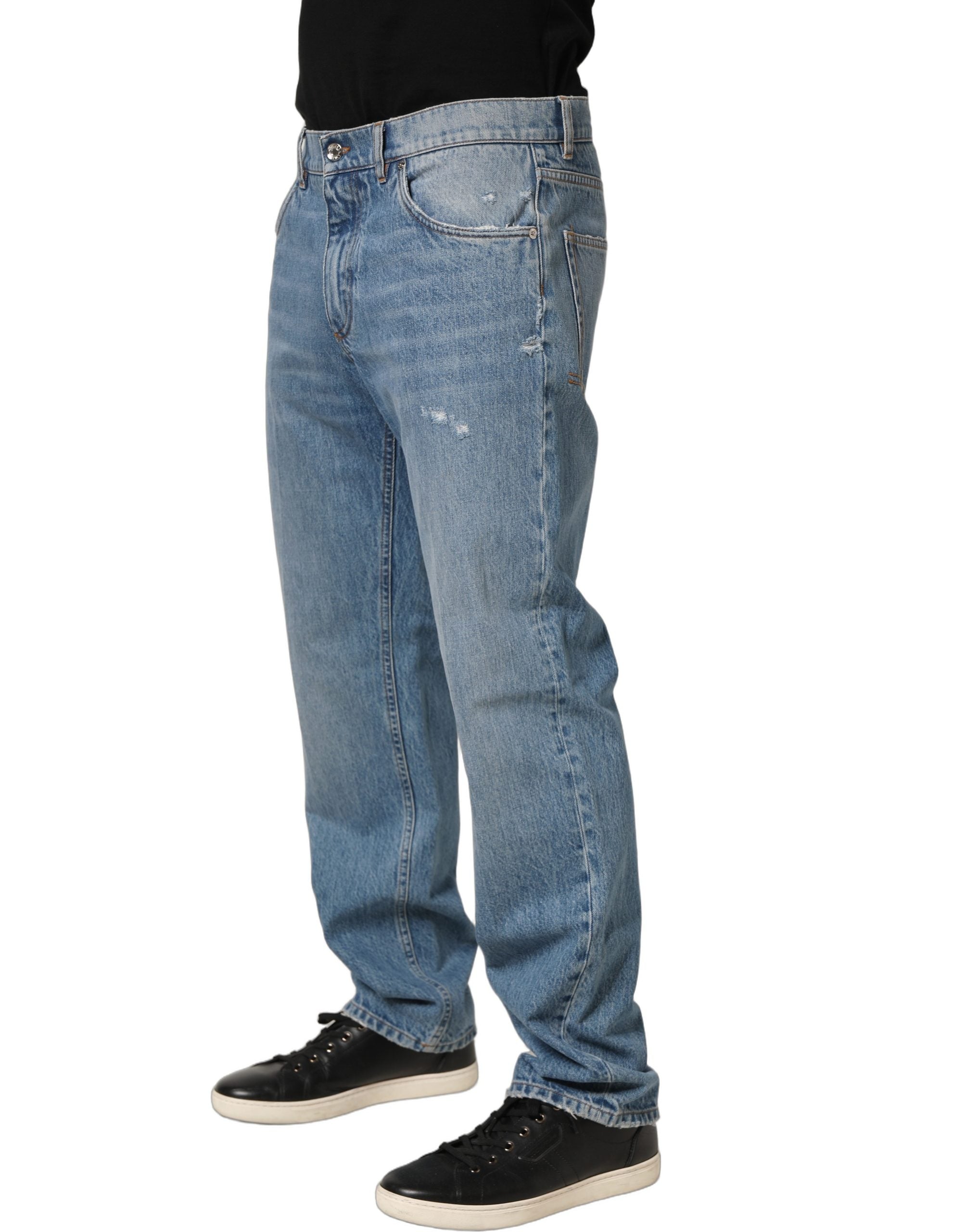 Dolce & Gabbana Light Blue Washed MidWaist Classic Denim Jeans Dolce & Gabbana
