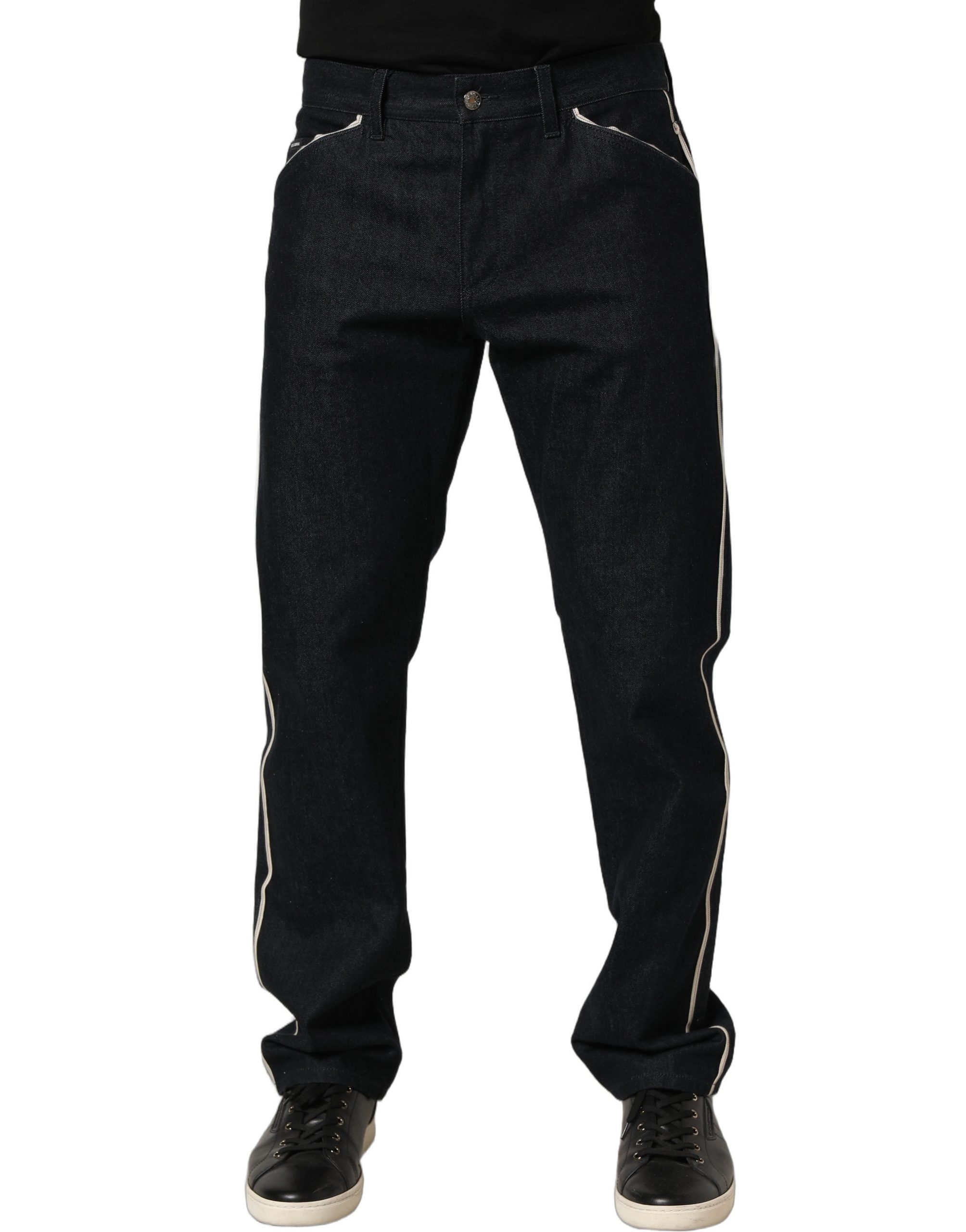Dolce & Gabbana Black Cotton Mid Waist Classic Men Denim Jeans Dolce & Gabbana