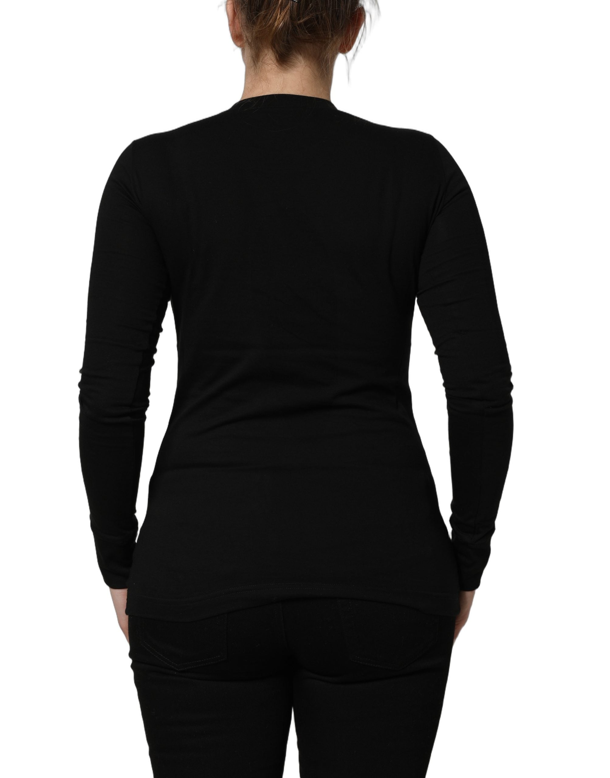 Dolce & Gabbana Black Long Sleeves Crew Neck Pullover Sweater Dolce & Gabbana