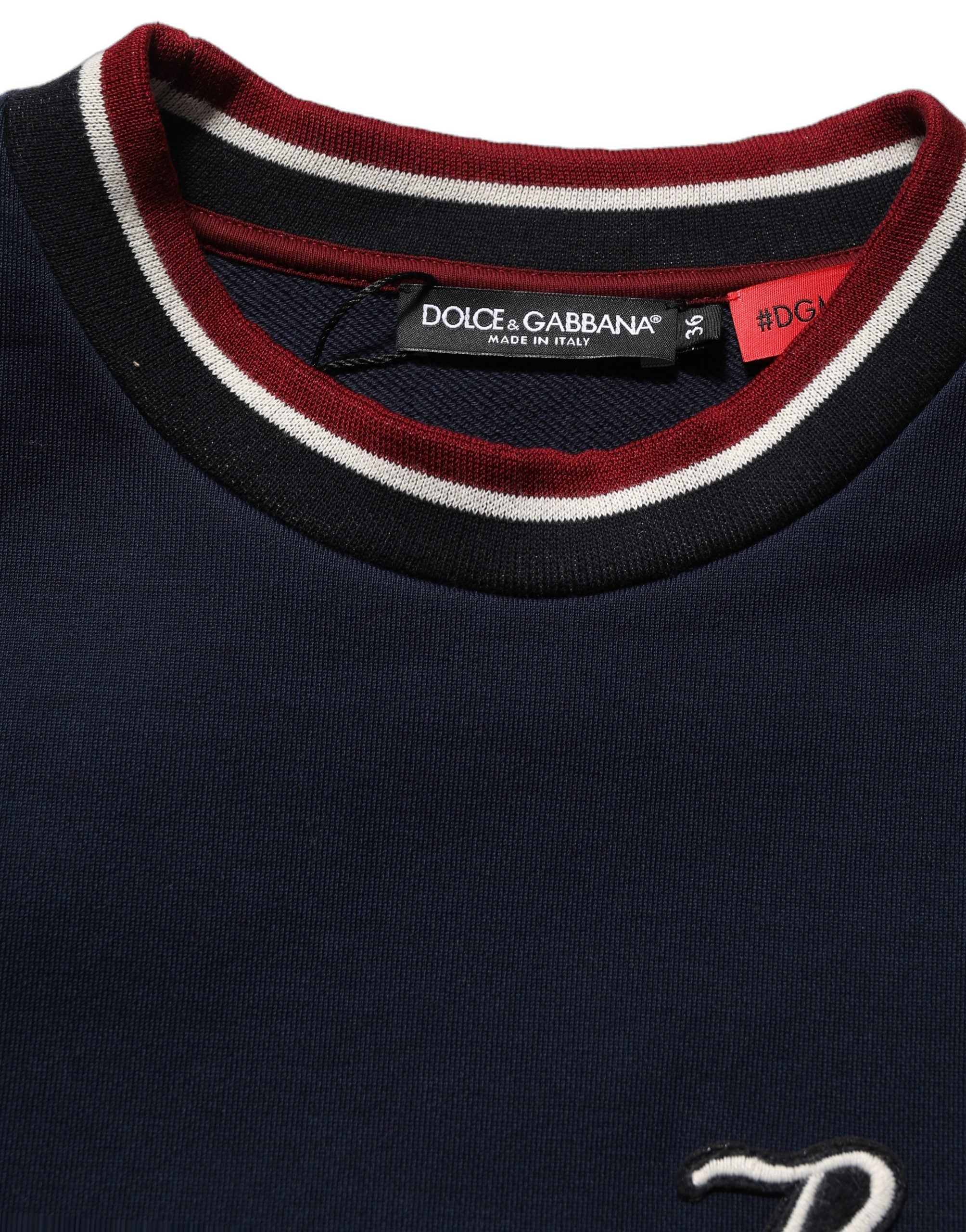 Dolce & Gabbana Blue Red Paneled 'Royals' Patch Sweatshirt Sweater Dolce & Gabbana