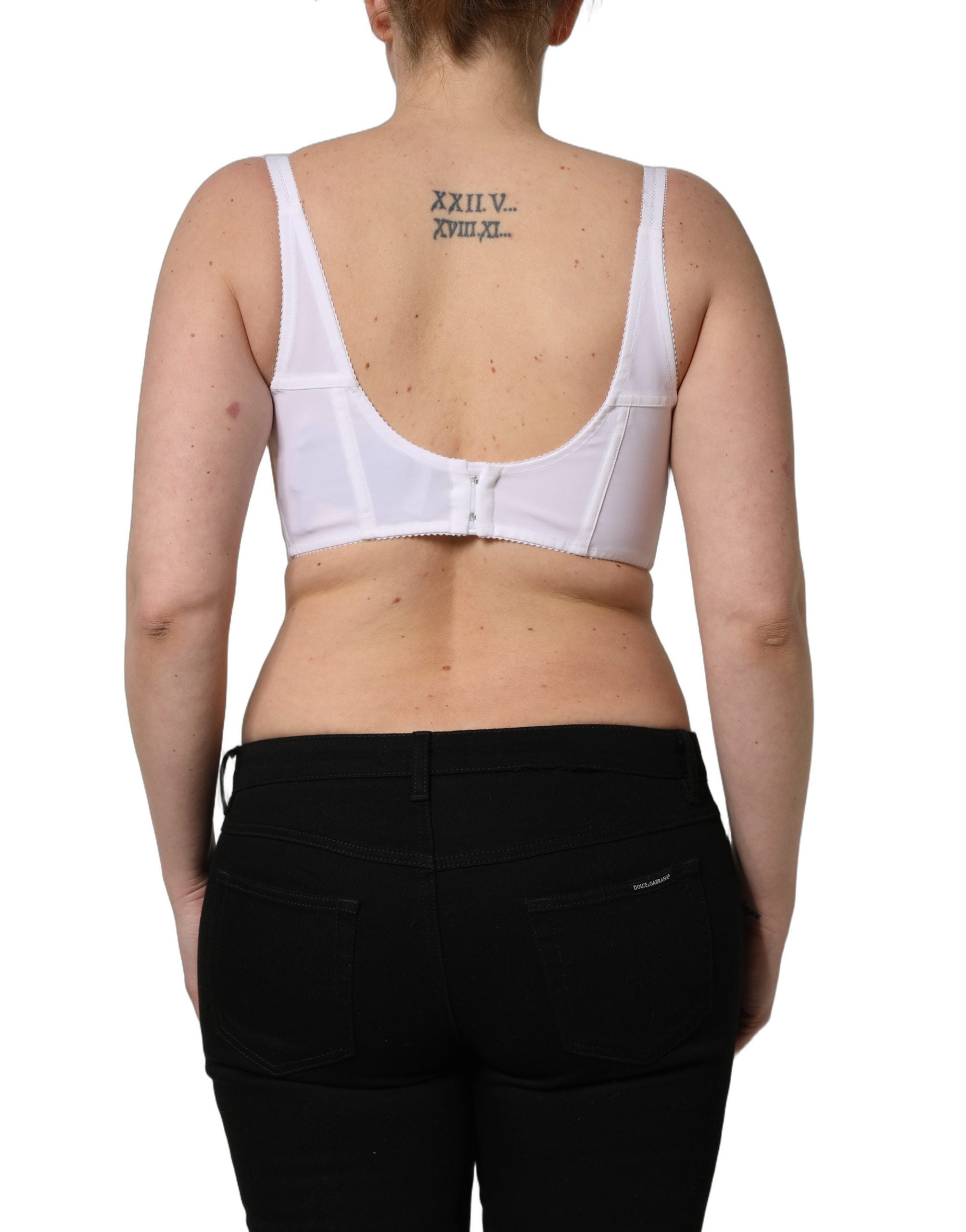 Dolce & Gabbana White Pearls Beaded Corset Bustier Crop Top Dolce & Gabbana