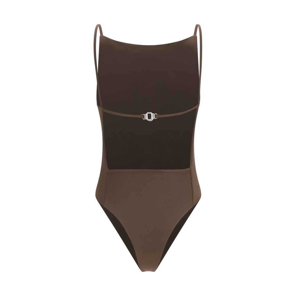 Jacquemus Brown Polyamide One-Piece Swimsuit Jacquemus