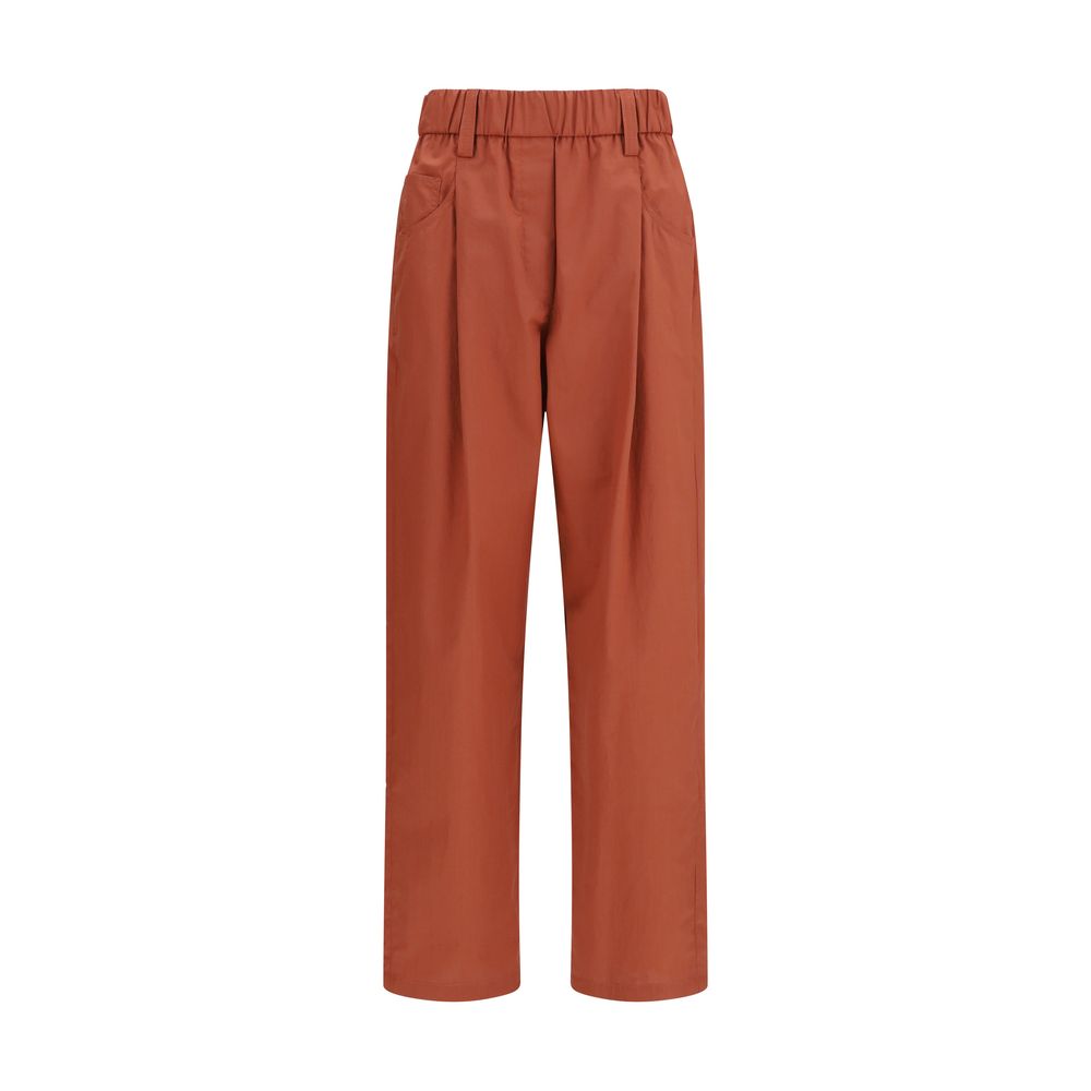 Brunello Cucinelli Orange Cotton Casual Pants Brunello Cucinelli