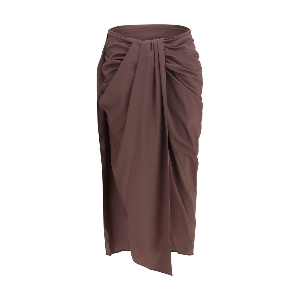 Jacquemus Brown Polyester Midi Skirt Jacquemus