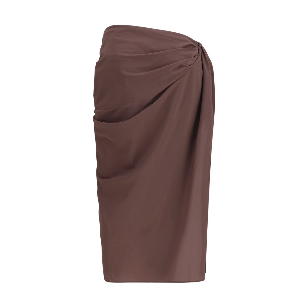 Jacquemus Brown Polyester Midi Skirt Jacquemus