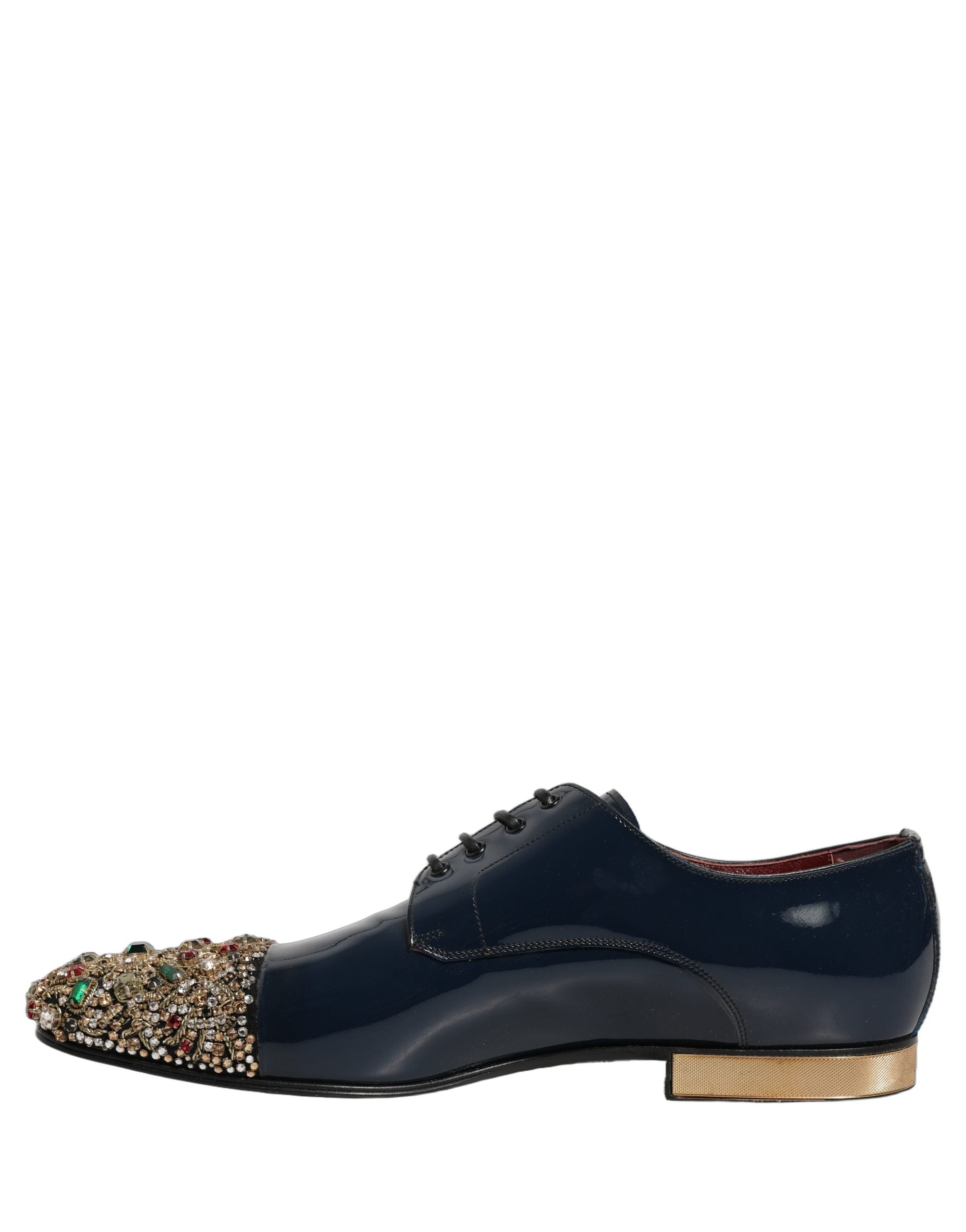 Dolce & Gabbana Blue Embellished Men Derby Dress Formal Shoes Dolce & Gabbana