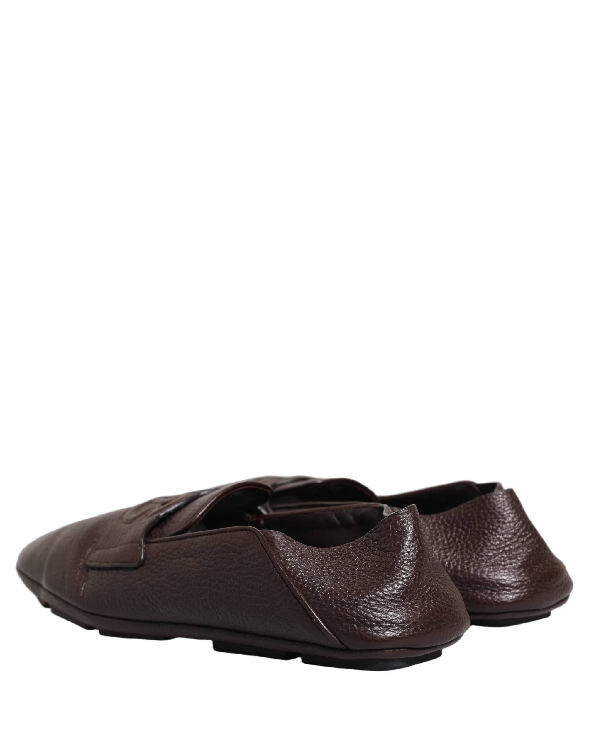 Dolce & Gabbana Brown Deerskin Leather Driver Loafers Shoes Dolce & Gabbana