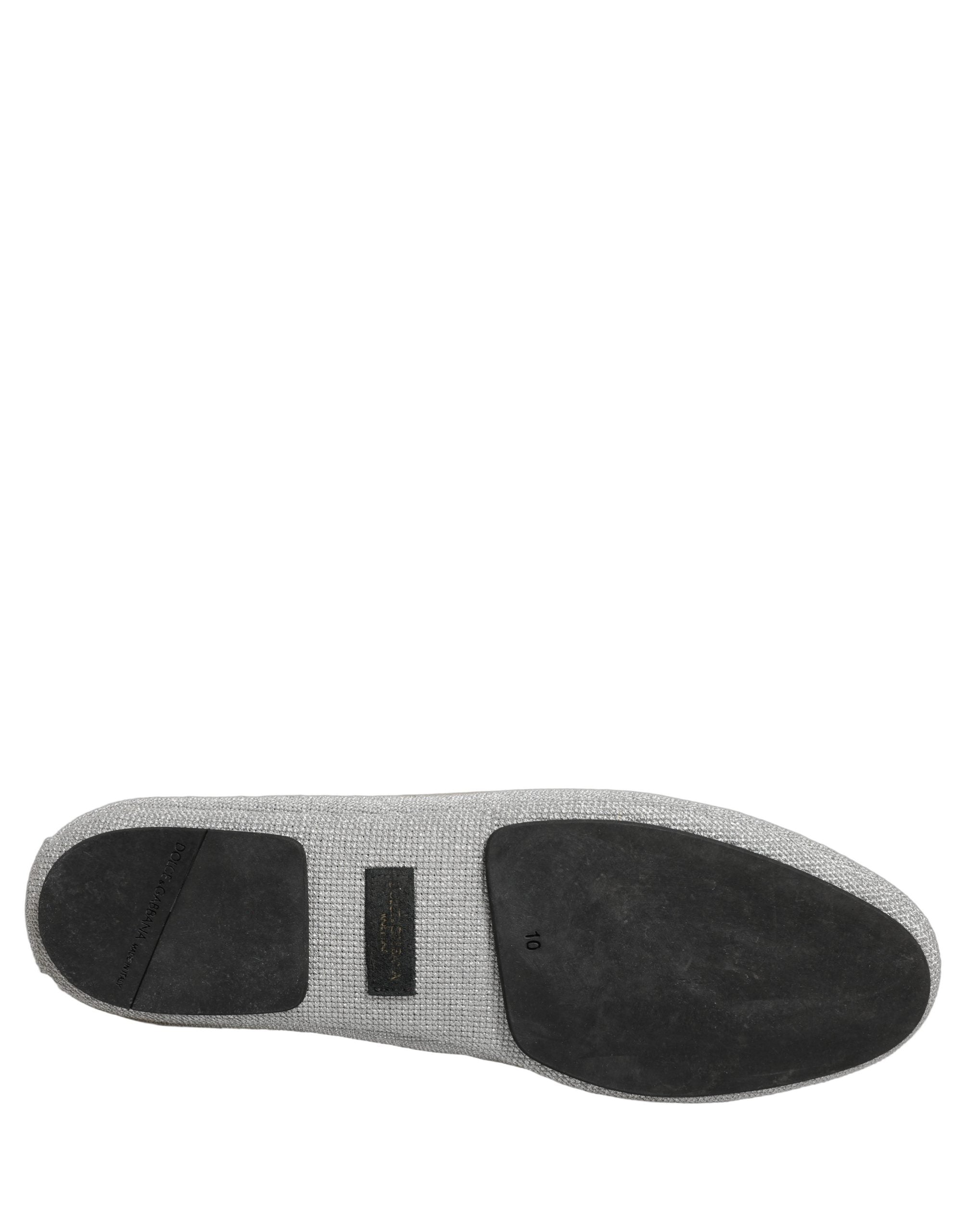 Dolce & Gabbana Gray Crown Rose Angel Embroidery Loafer Shoes Dolce & Gabbana