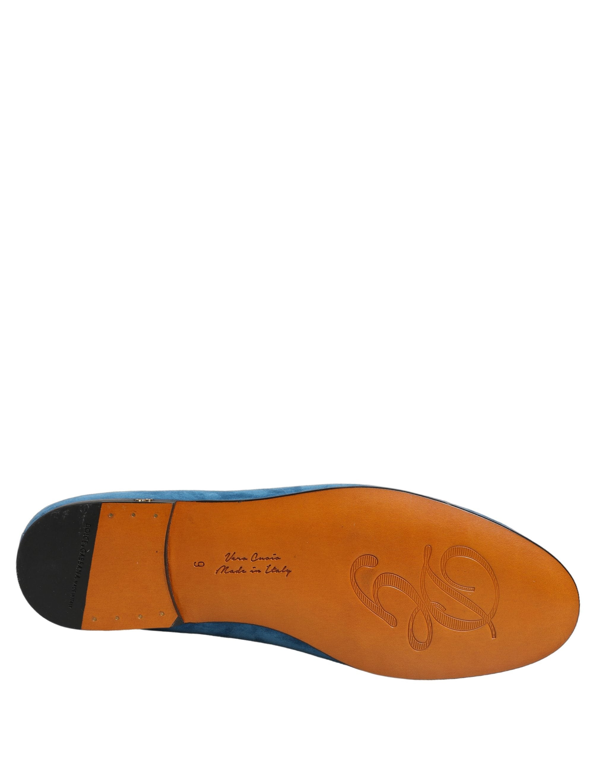 Dolce & Gabbana Blue Velvet Slip On Men Flats Loafers Shoes Dolce & Gabbana