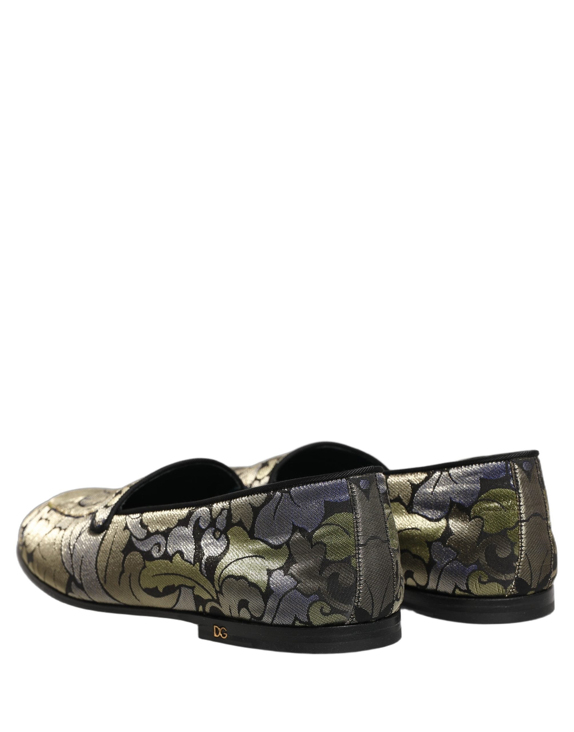 Dolce & Gabbana Multicolor Floral Jacquard Men Loafers Shoes Dolce & Gabbana
