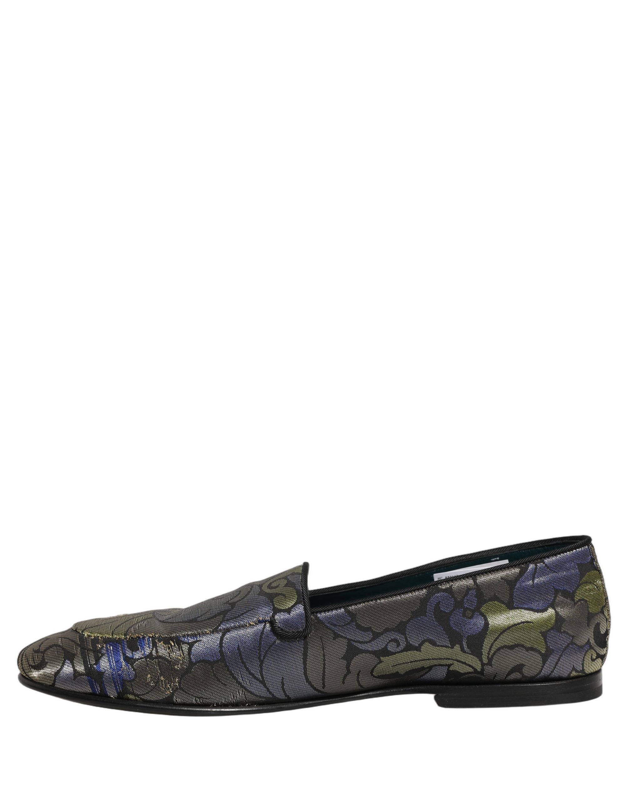 Dolce & Gabbana Multicolor Floral Jacquard Men Loafers Shoes Dolce & Gabbana