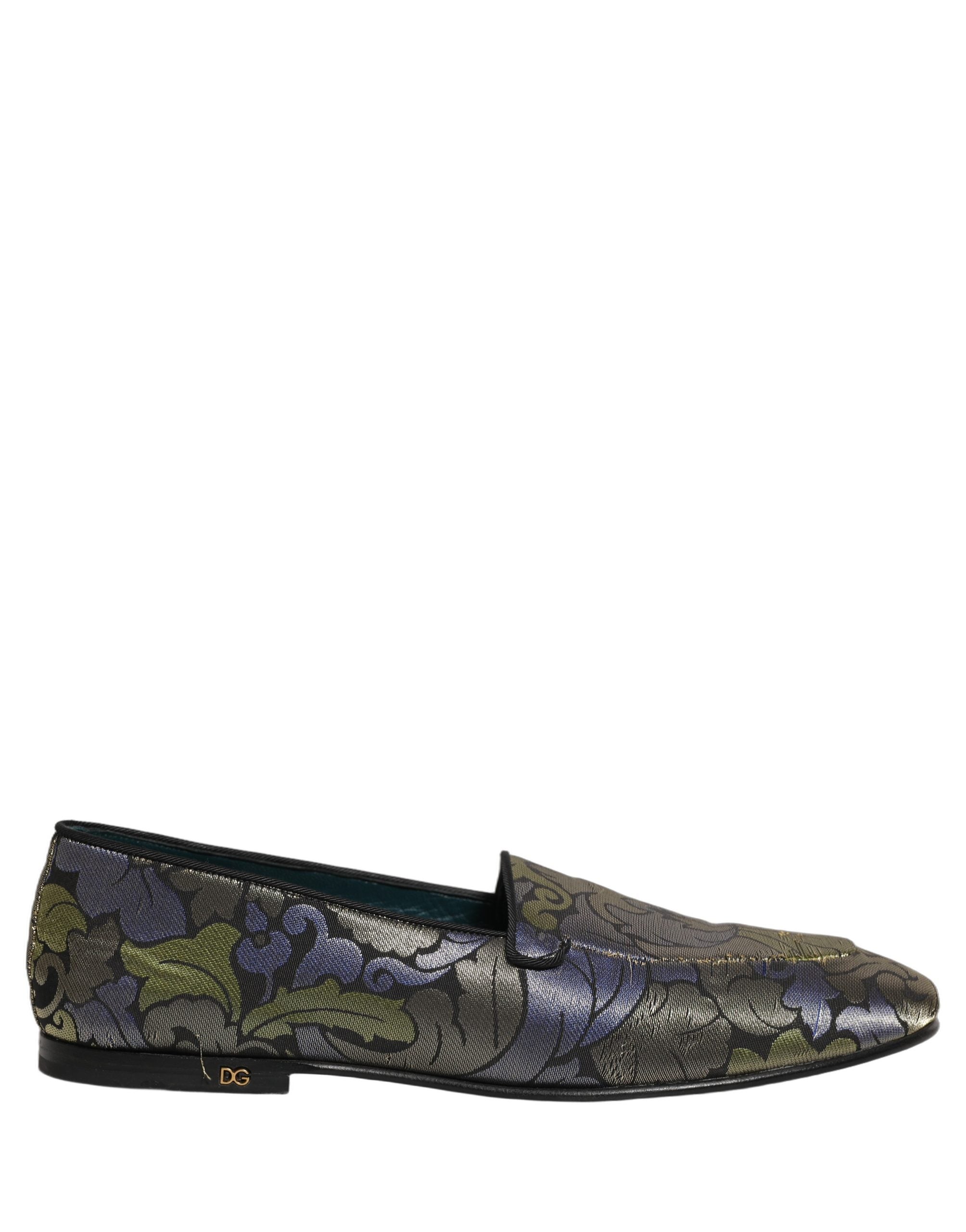 Dolce & Gabbana Multicolor Floral Jacquard Men Loafers Shoes Dolce & Gabbana