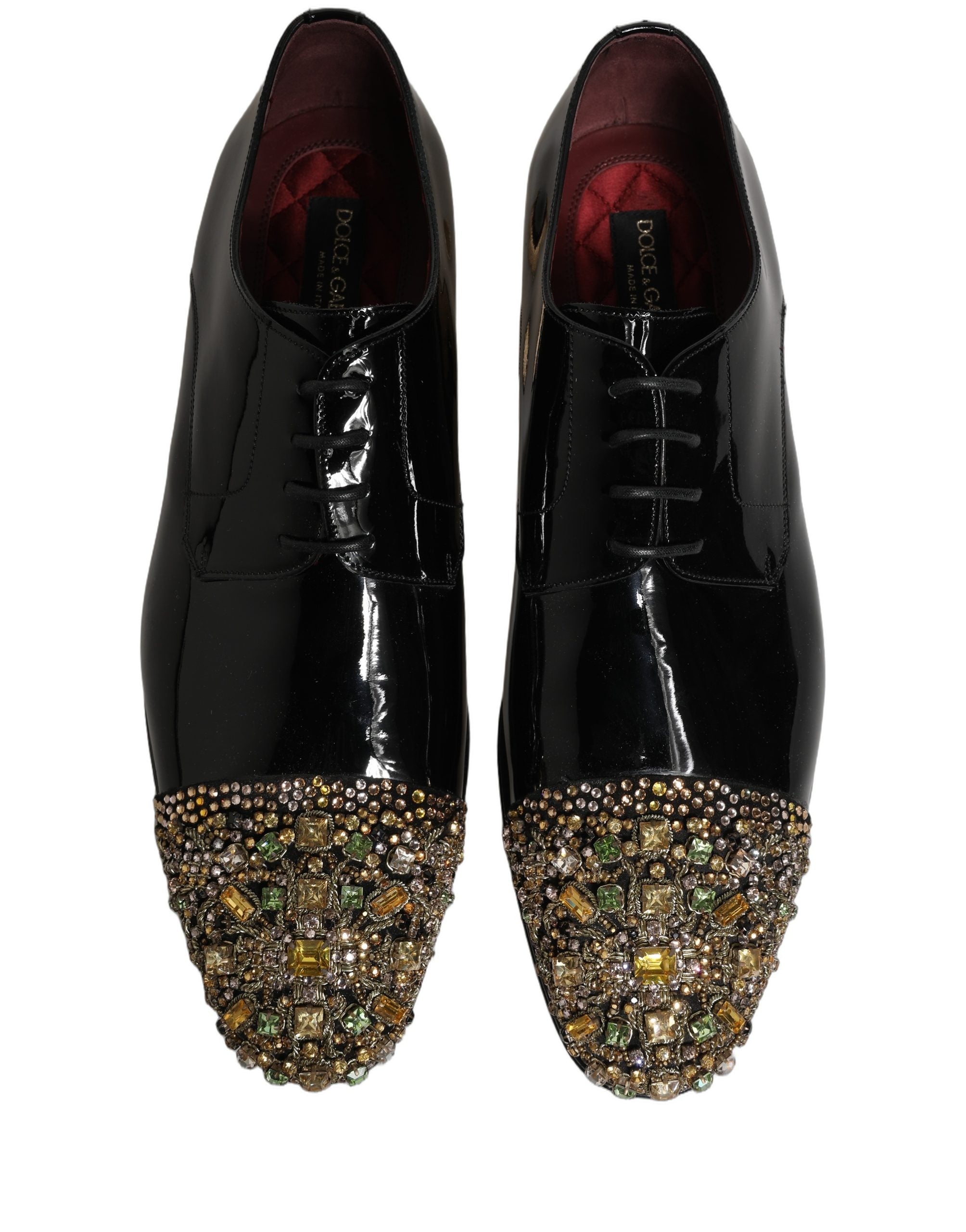 Dolce & Gabbana Black Embellished Men Derby Dress Formal Shoes Dolce & Gabbana
