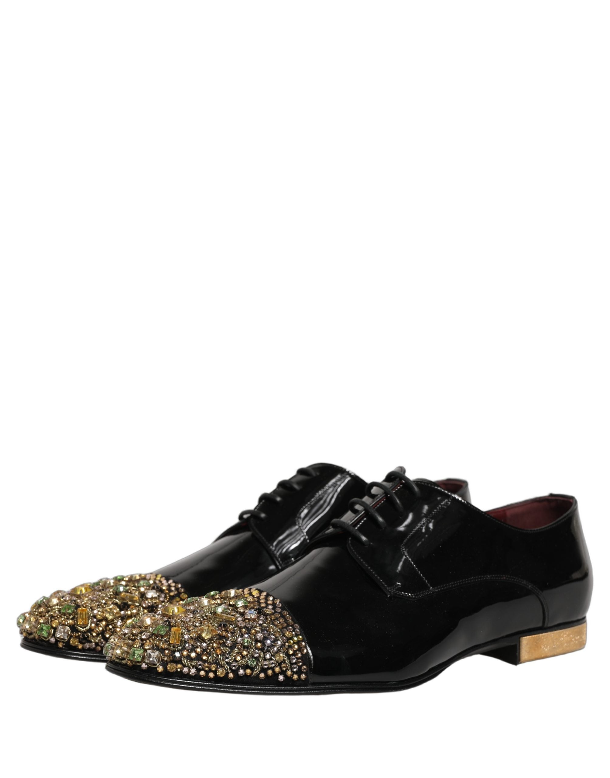 Dolce & Gabbana Black Embellished Men Derby Dress Formal Shoes Dolce & Gabbana
