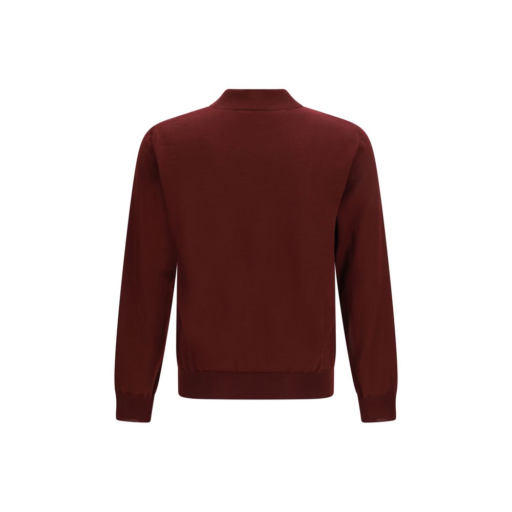 Valentino Garavani Bordeaux Wool Oves Aries Polo Shirt Valentino Garavani