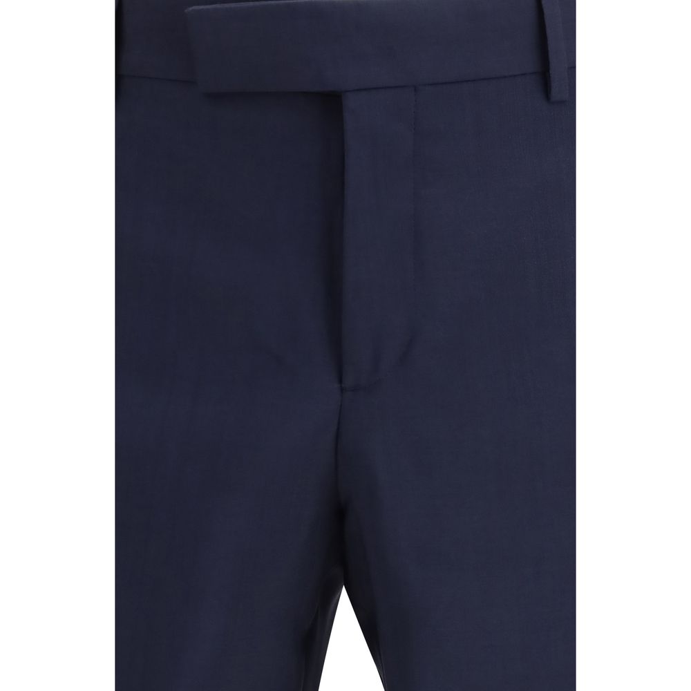 Fendi Blue Wool Oves Aries Dress Pants Fendi