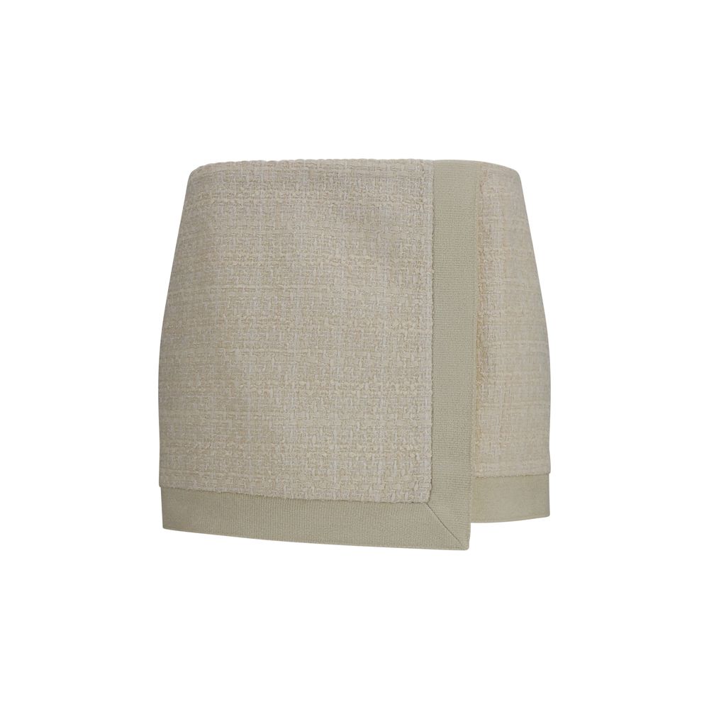 Balmain Beige Wool Oves Aries Mini Skirt Balmain