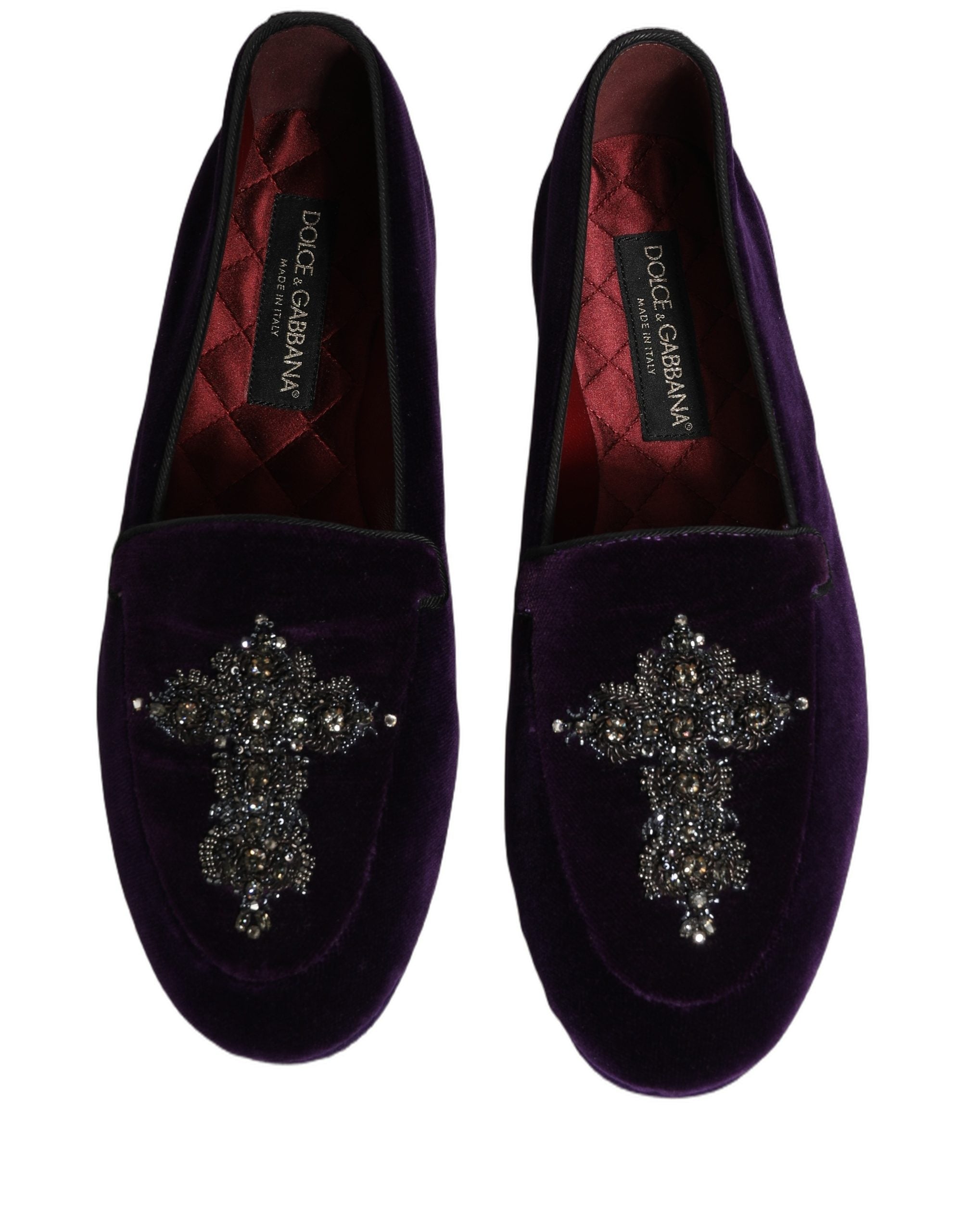 Dolce & Gabbana Violet Suede Embellished Dress Loafers Shoes Dolce & Gabbana