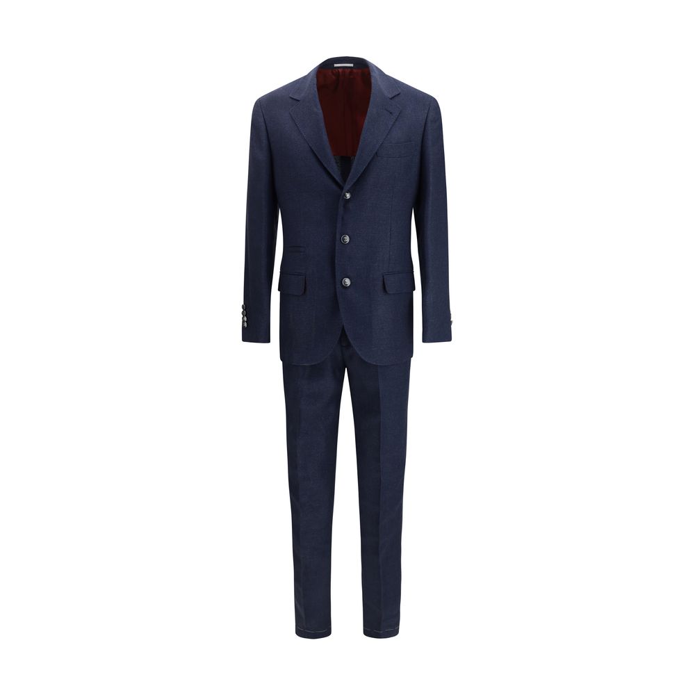 Brunello Cucinelli Blue Wool Oves Aries Two-Piece Suit Brunello Cucinelli