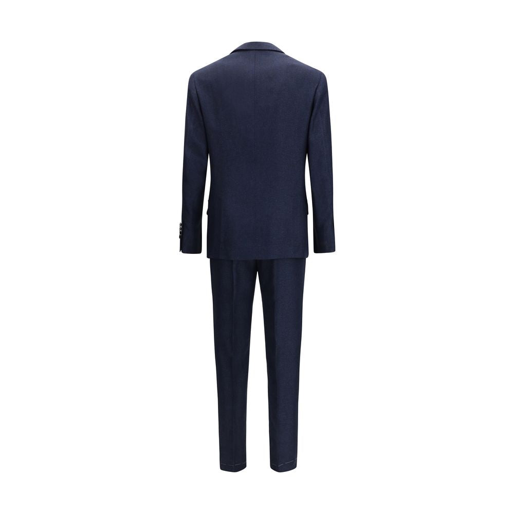 Brunello Cucinelli Blue Wool Oves Aries Two-Piece Suit Brunello Cucinelli