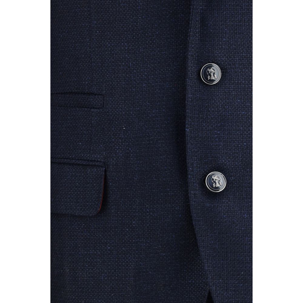 Brunello Cucinelli Blue Wool Oves Aries Two-Piece Suit Brunello Cucinelli