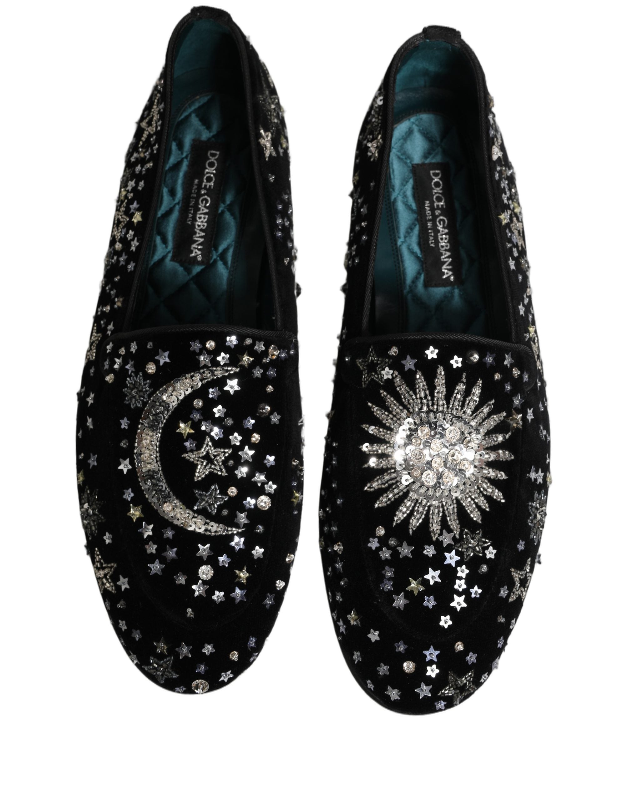 Dolce & Gabbana Black Crystal Embellished Dress Loafers Shoes Dolce & Gabbana