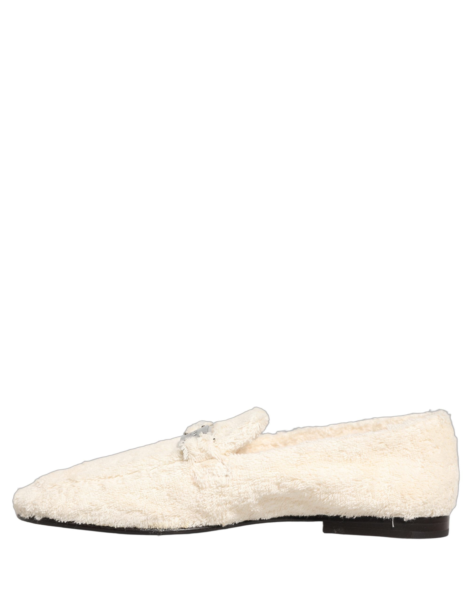 Dolce & Gabbana White Fur Shearling Men Dress Loafers Shoes Dolce & Gabbana