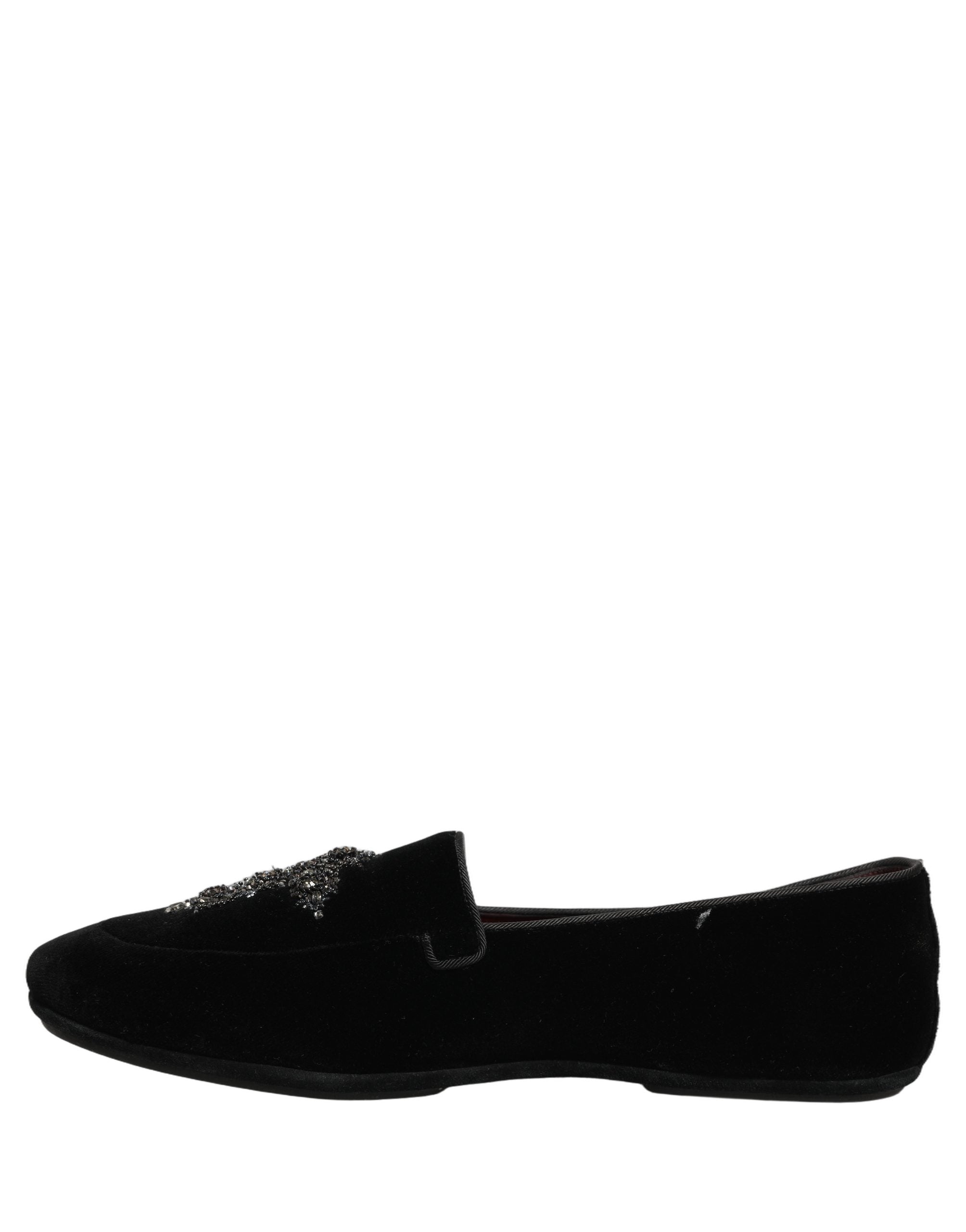 Dolce & Gabbana Black Suede Embellished Dress Loafers Shoes Dolce & Gabbana