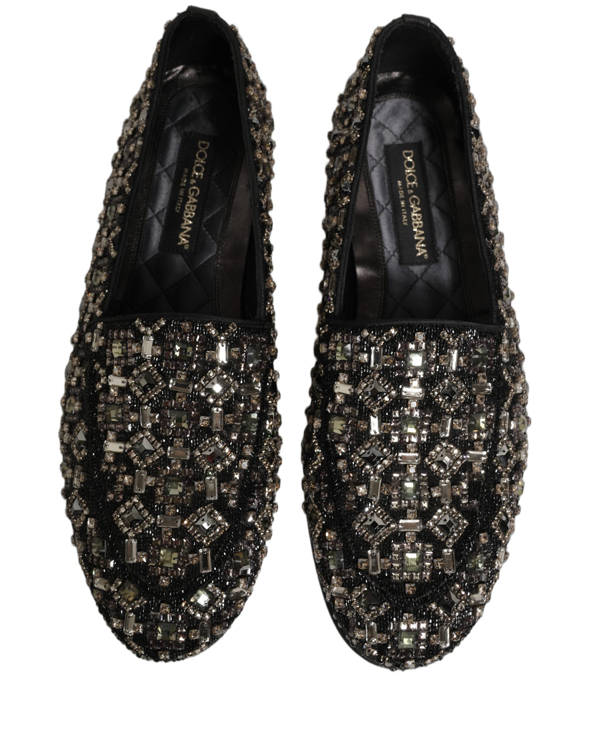 Dolce & Gabbana Black Crystal Embellished Dress Loafers Shoes Dolce & Gabbana