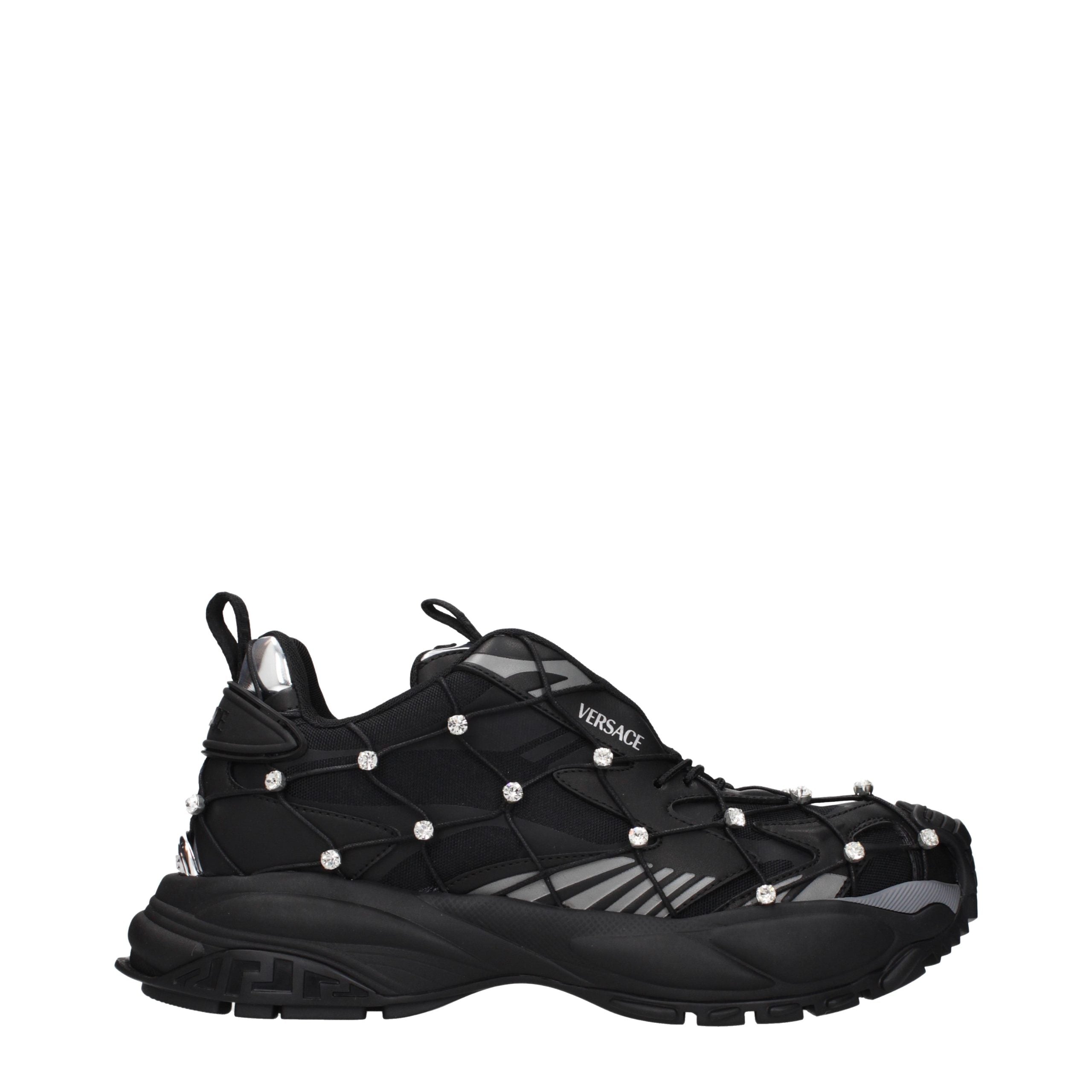 Versace Black Fabric Sneakers Versace