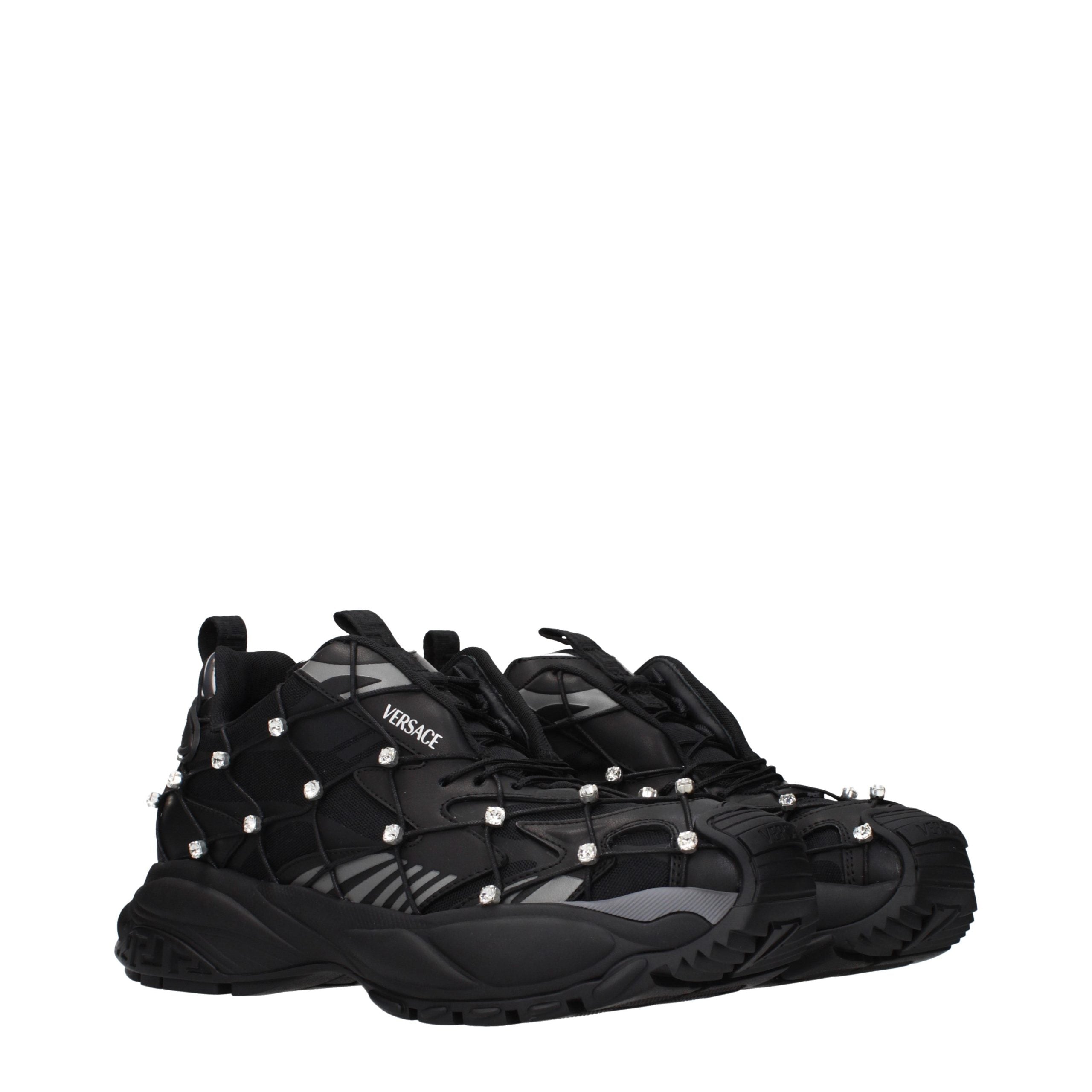 Versace Black Fabric Sneakers Versace
