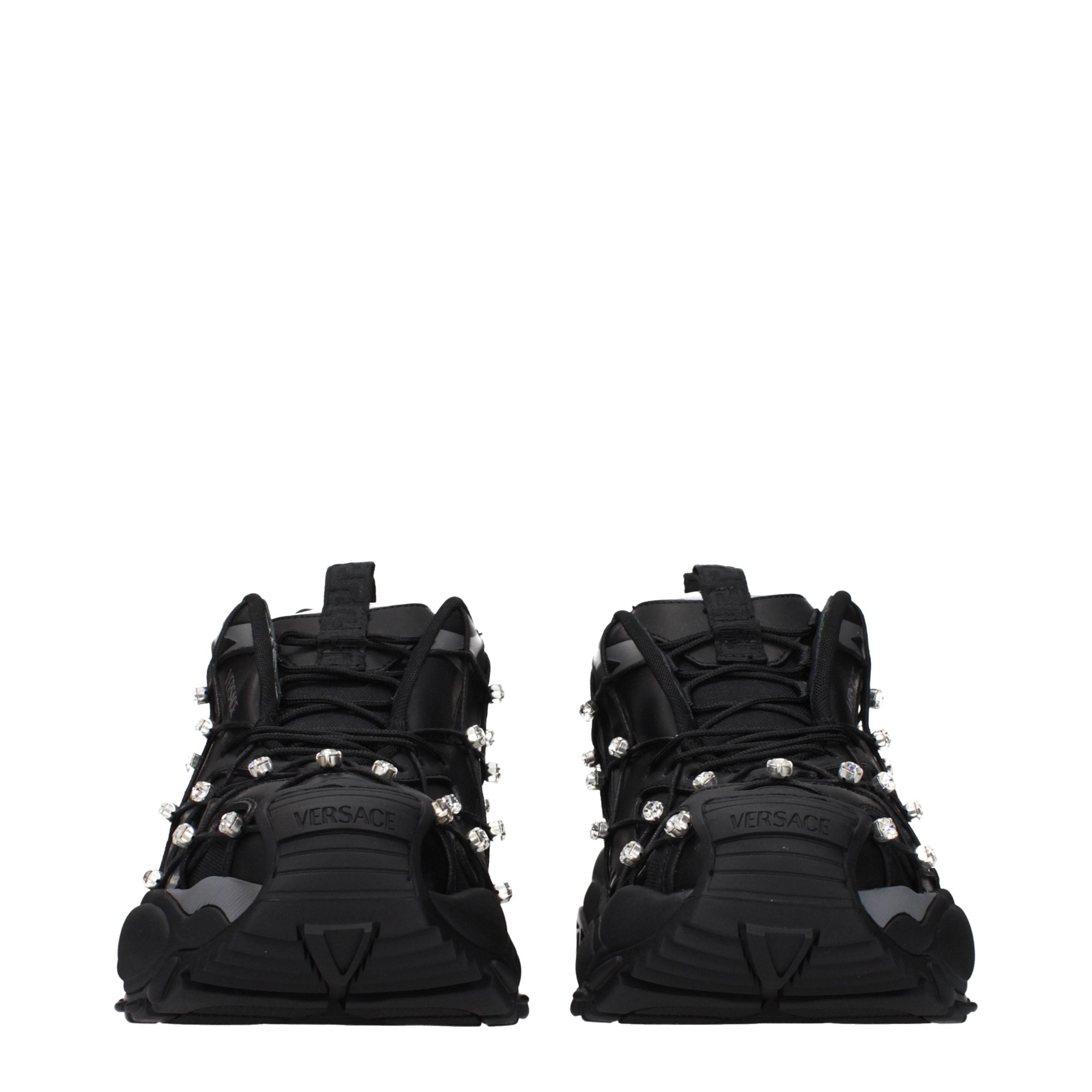 Versace Black Fabric Sneakers Versace