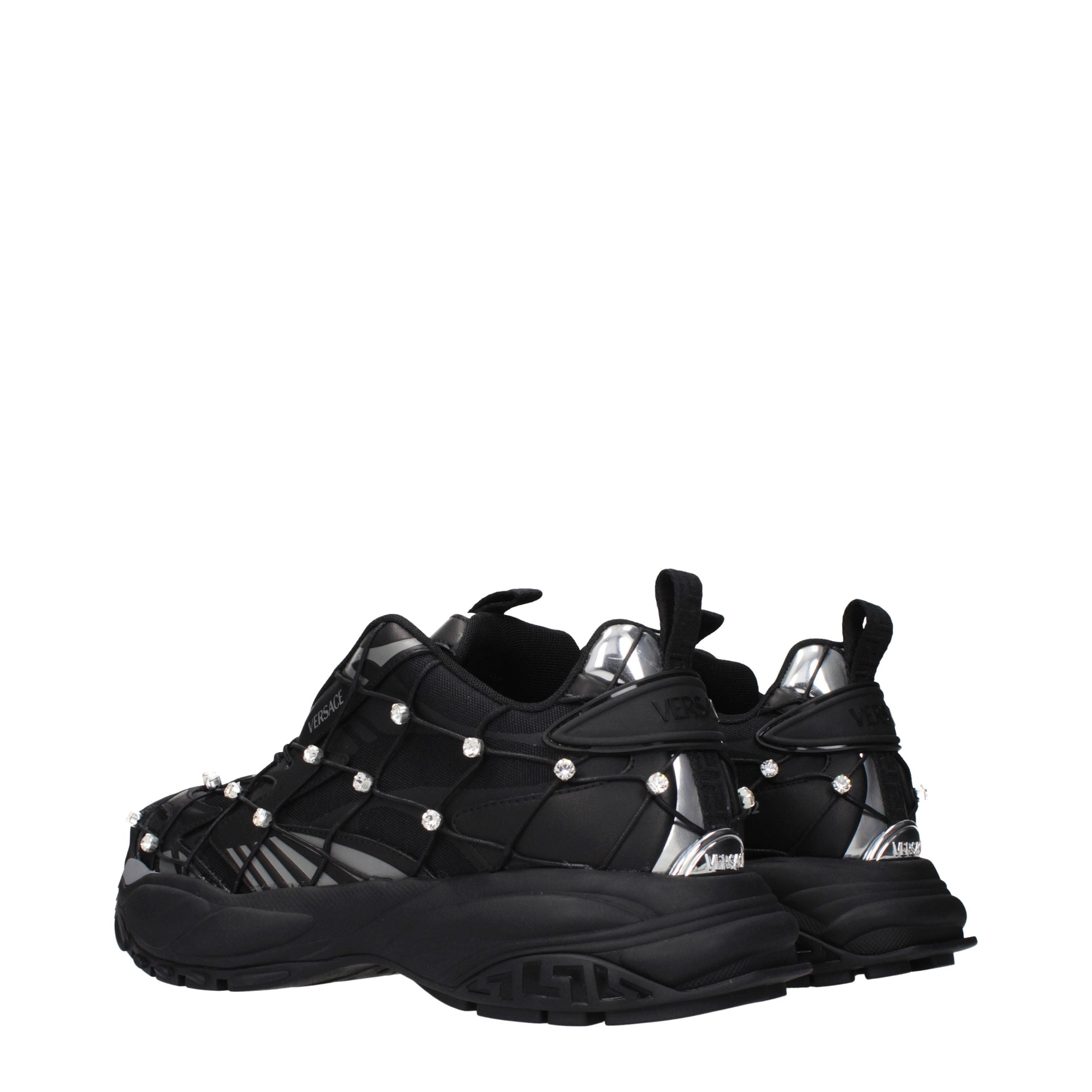 Versace Black Fabric Sneakers Versace