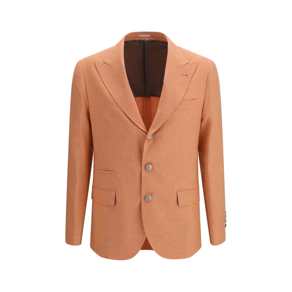 Brunello Cucinelli Orange Wool Oves Aries Blazer Brunello Cucinelli