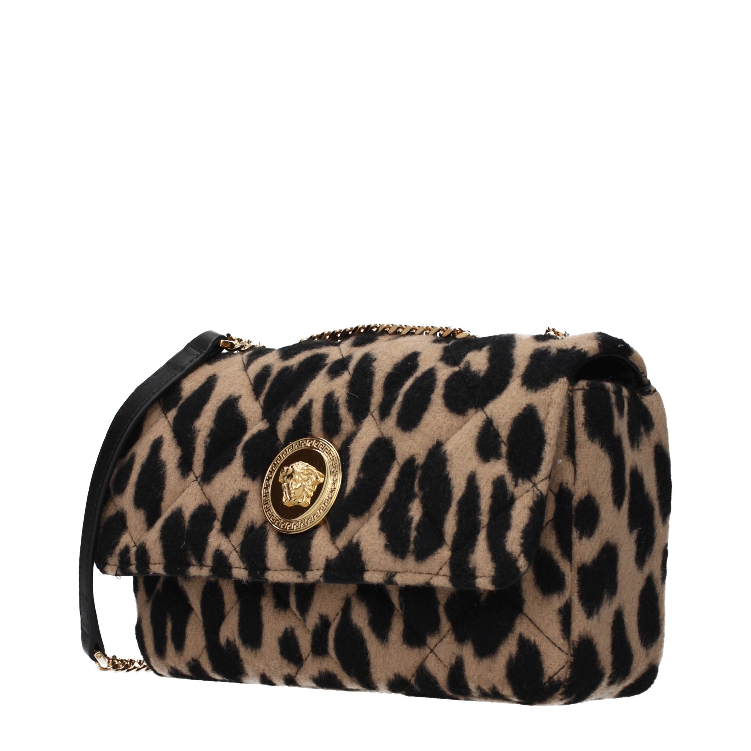 Versace Brown Wool Shoulder Bag Versace
