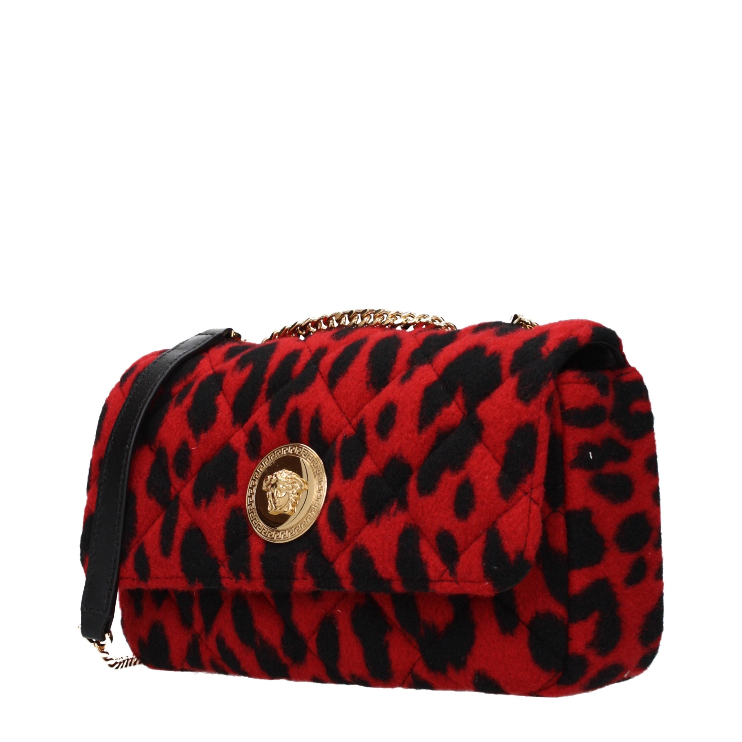 Versace Red Wool Shoulder Bag Versace